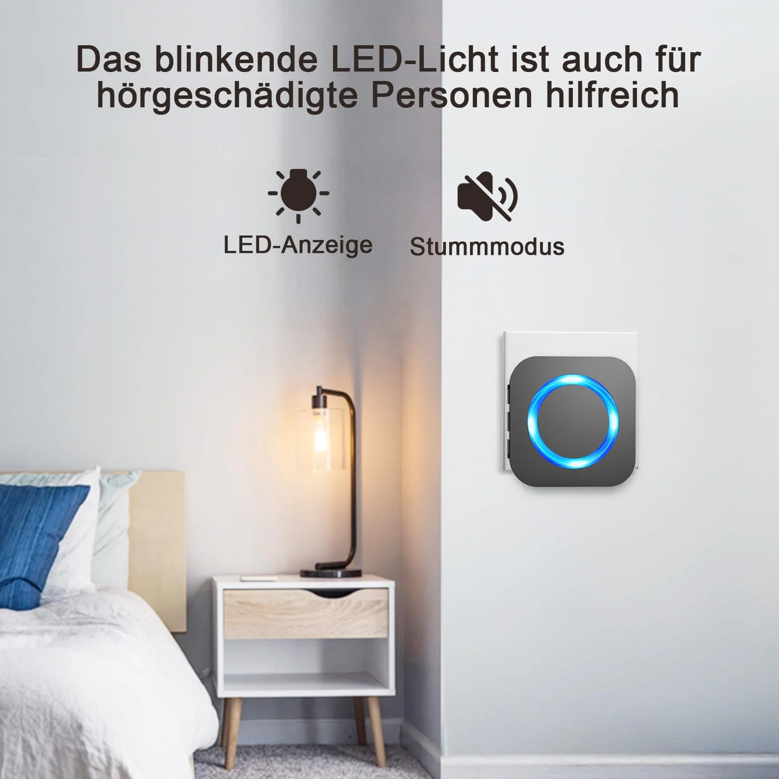 SURFOU Bezprzewodowy dzwonek do drzwi zewnętrznych, wodoszczelny, zasięg 400 m, 3 odbiorniki plug-in, 2 nadajniki, 55 dźwięków dzwonków, 5 głośności, czarny