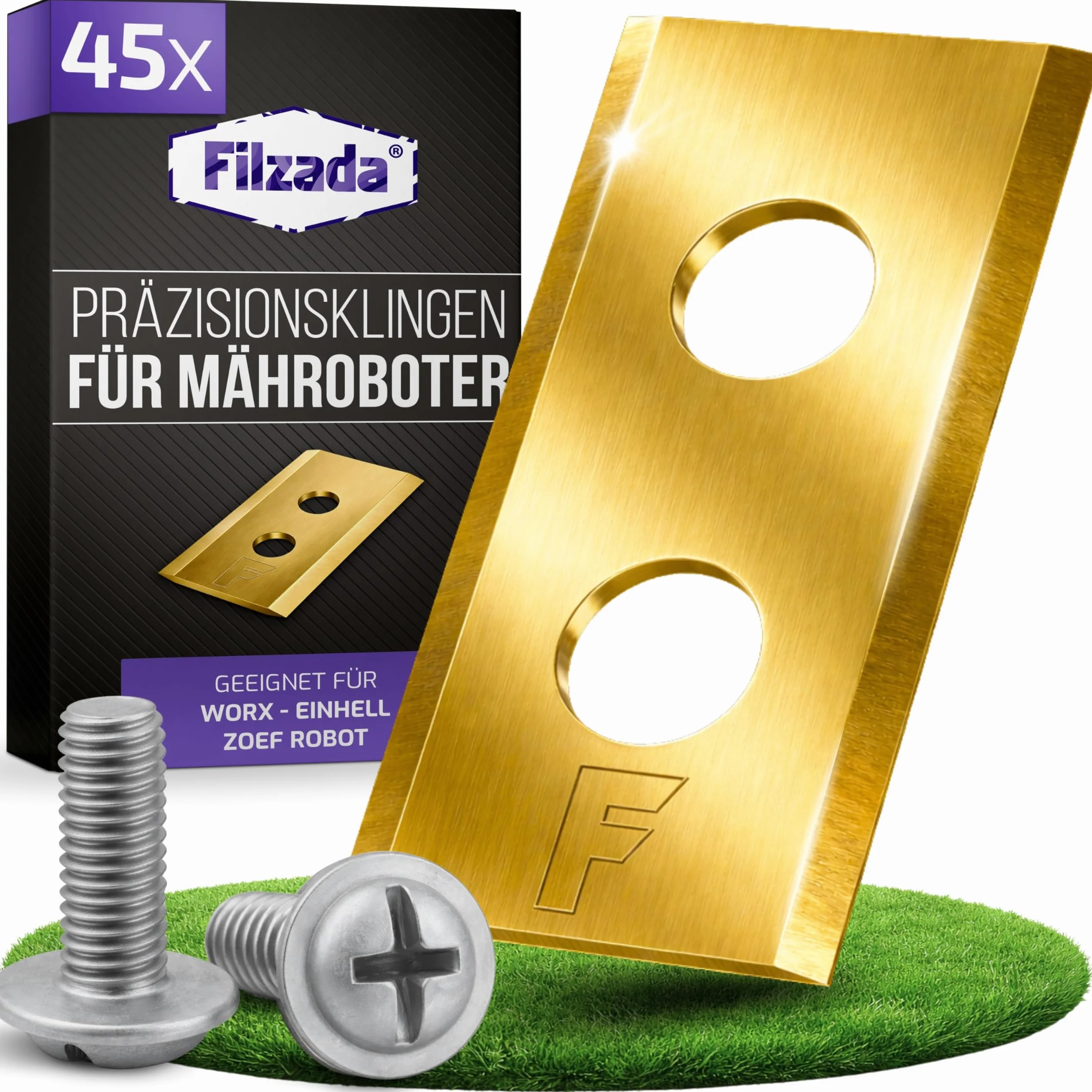 Filzada 45x Titanium Ostrza do Kosiarek Automatycznych Worx Landroid Einhell