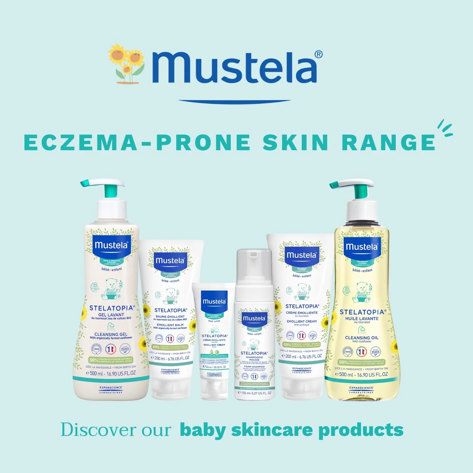 Mustela Stelatopia Szampon, Przezroczysty, 150 ml
