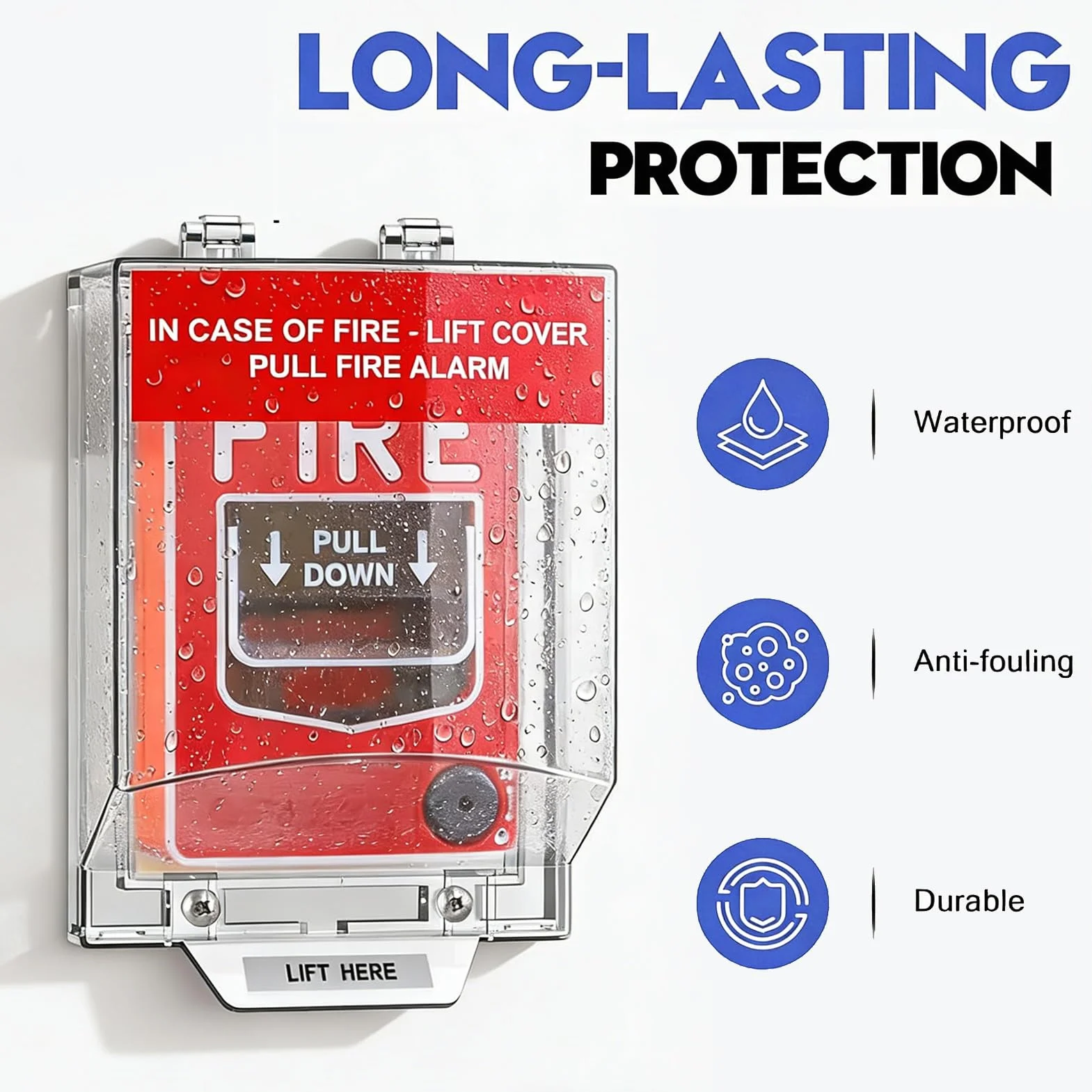 Osłona Przycisku Przypominającego o Pożarze, Osłona Przycisku Ochronnego do Stanowiska Strażackiego z ognioodporną, przezroczystą obudową, łatwa Instalacja do Użytku Domowego i