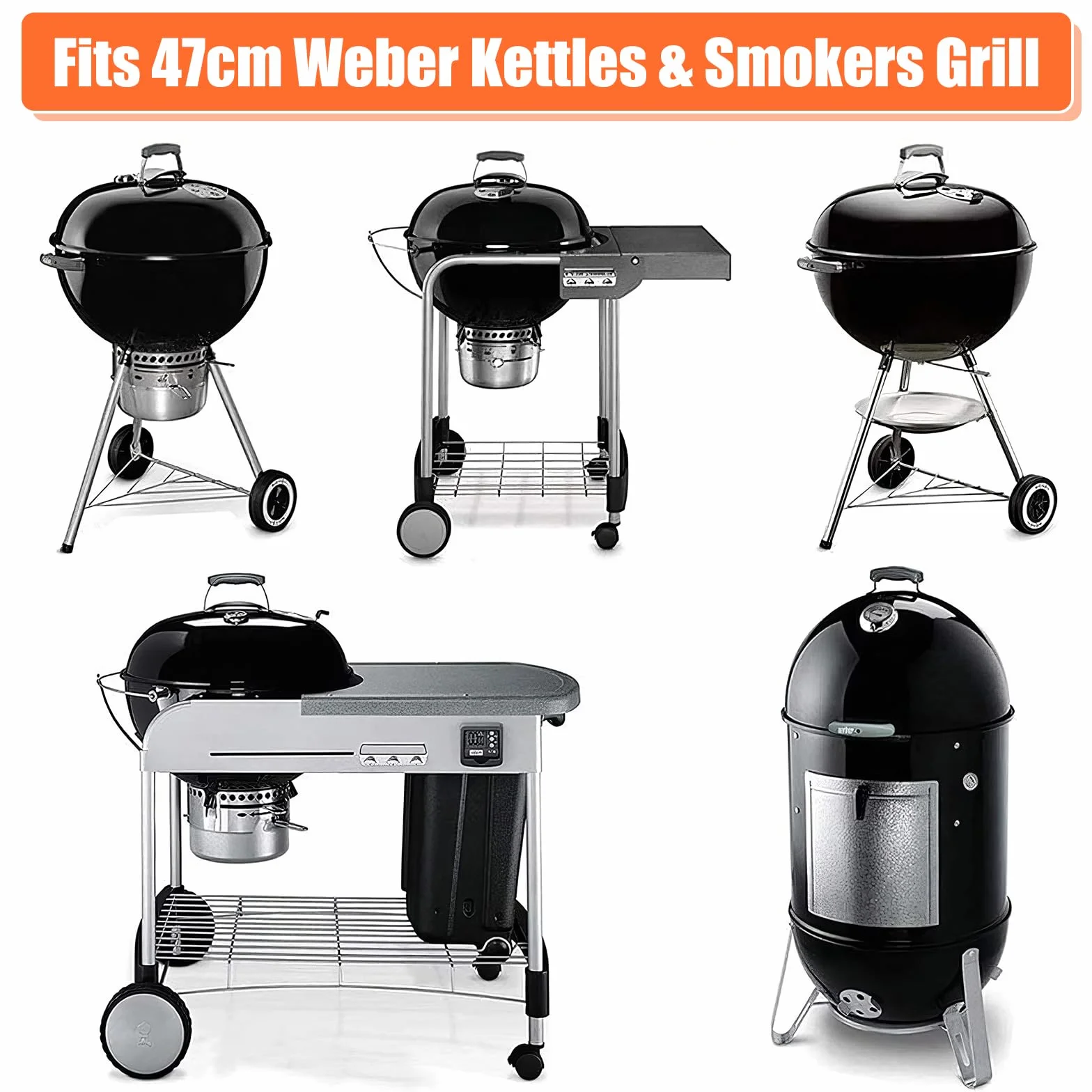 Denmay Ruszt do gotowania węglowy 7440 do grilla Weber 47 cm pasuje do One-Touch, Bar-B, Smokey Mountain