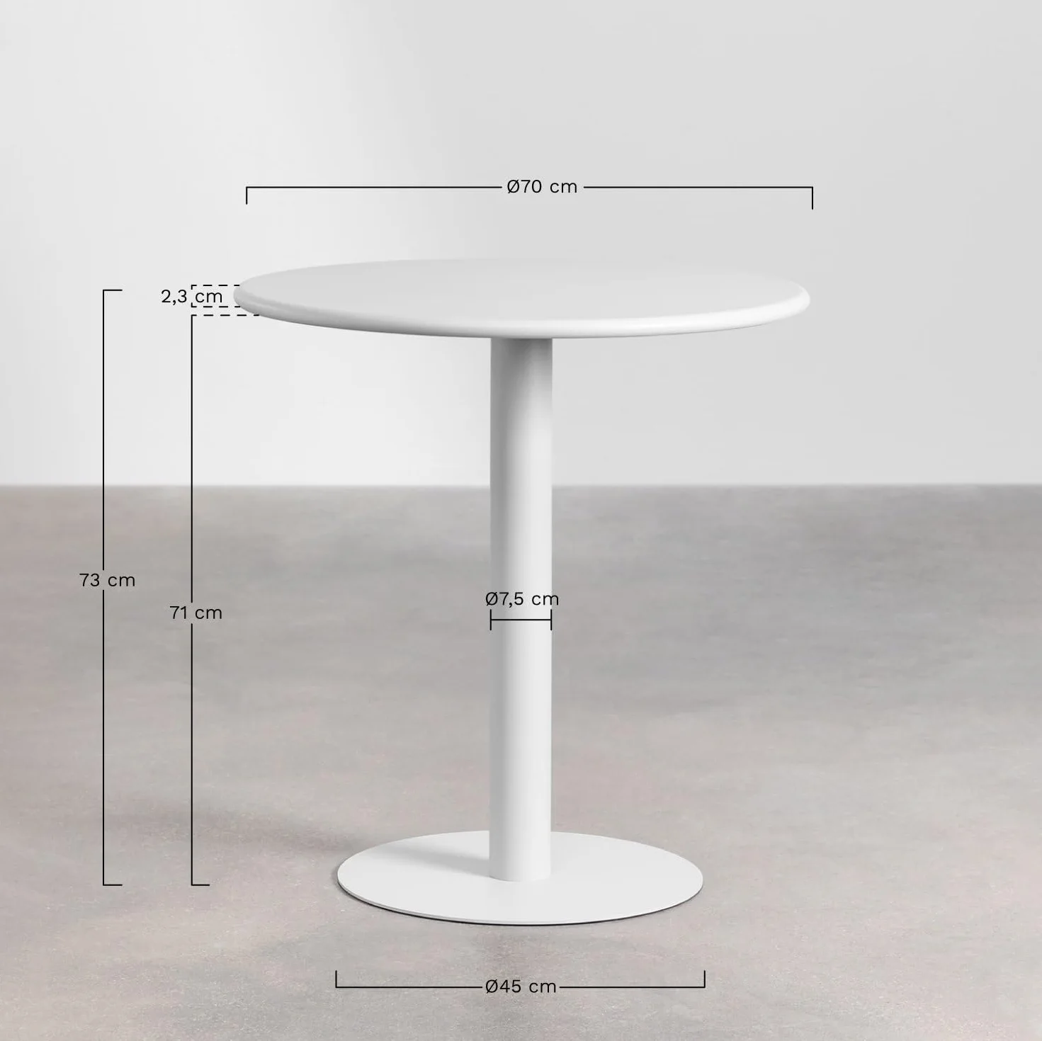 SKLUM Okrągły stół ogrodowy Ø70 cm z metalu Mizzi