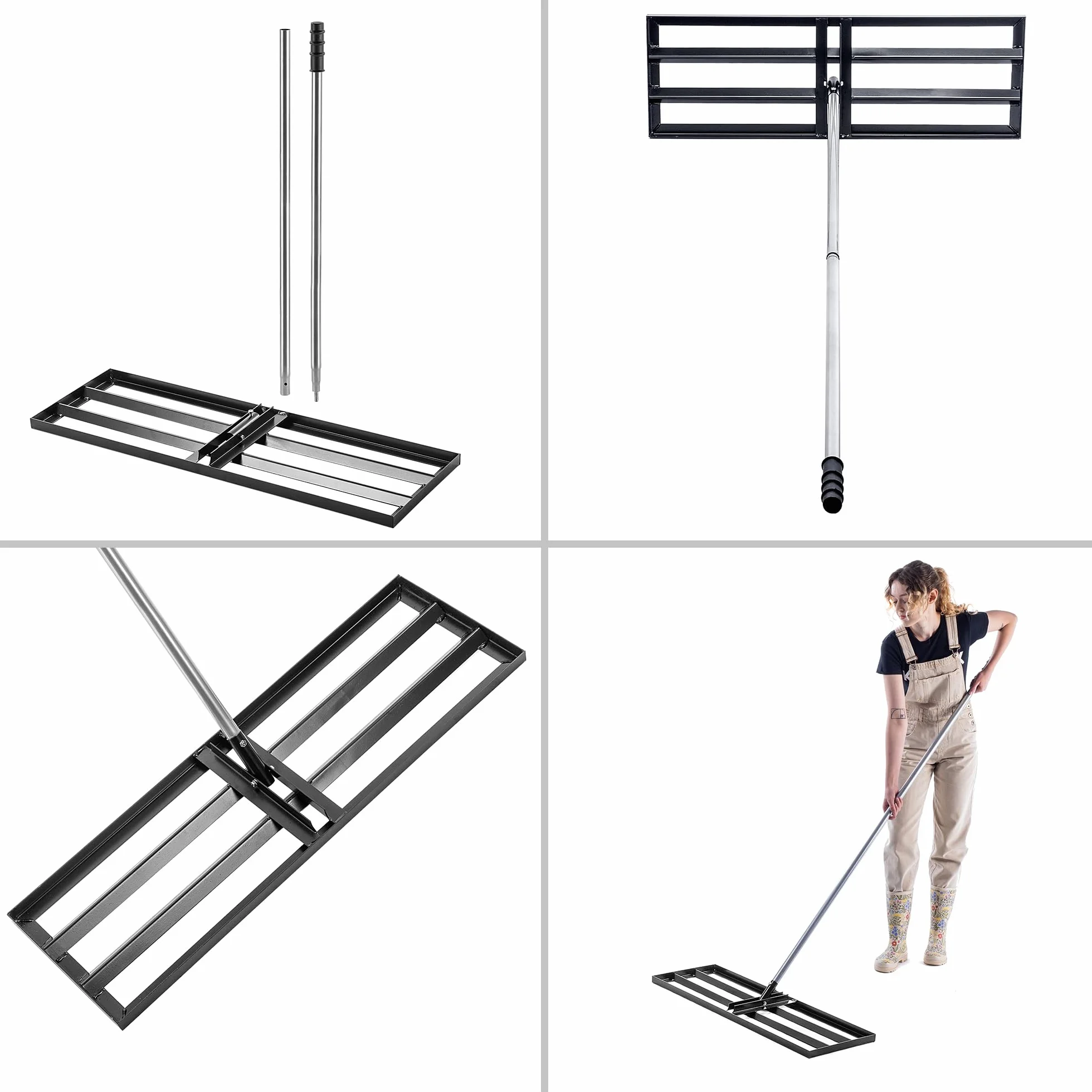 KADAX Grabie do trawnika 89 x 29 cm metalowe z trzonkiem