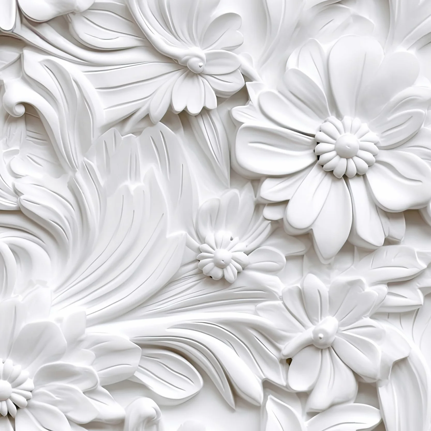 LaCheery Biała samoprzylepna tapeta kwiatowa, efekt 3D, tapeta ścienna, kwiaty, do salonu, 44,5 cm x 700 cm, tapeta z białym wzorem, winylowa, folia samoprzylepna do mebli, kwiatowa tapeta ścienna