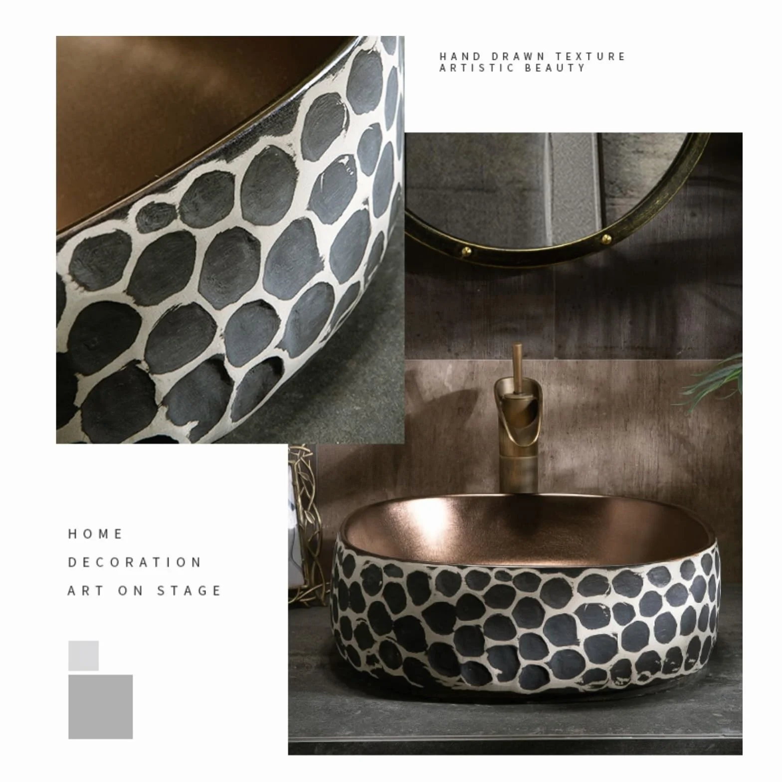Kwadratowa ceramiczna umywalka łazienkowa 43 cm, stylowa umywalka nablatowa, kompletny zestaw odpływowy do nowoczesnej szafki toaletowej, idealny do użytku domowego i komercyjnego
