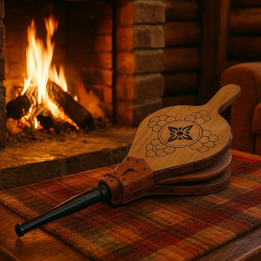 Wyściełany Mieszek do Kominka i Grilla - Naturalne Drewno - 51 cm