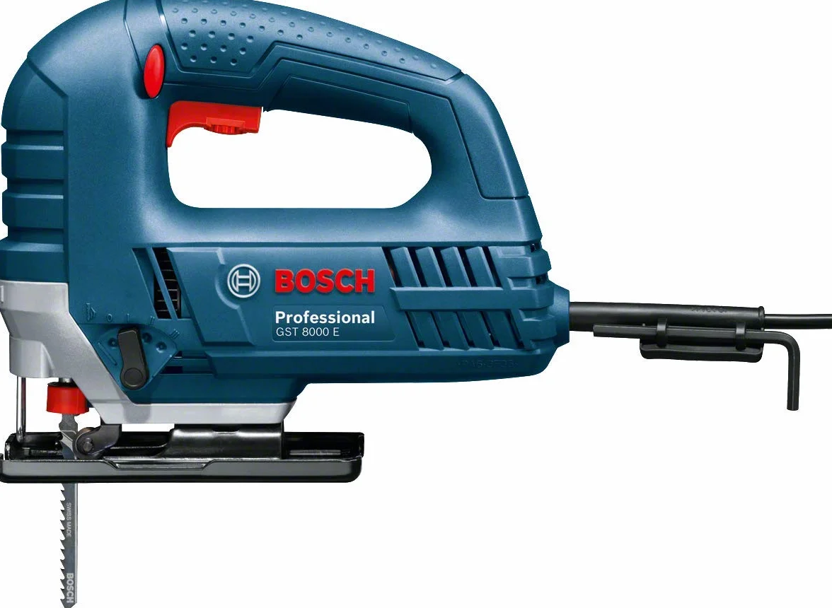 Bosch Professional: wyrzynarka GST 8000 E (710 W, prędkość skokowa bez obciążenia 800 – 3.100 min-1, 1 brzeszczot do wyrzynarek T144 D, osłona przeciwodpryskowa)