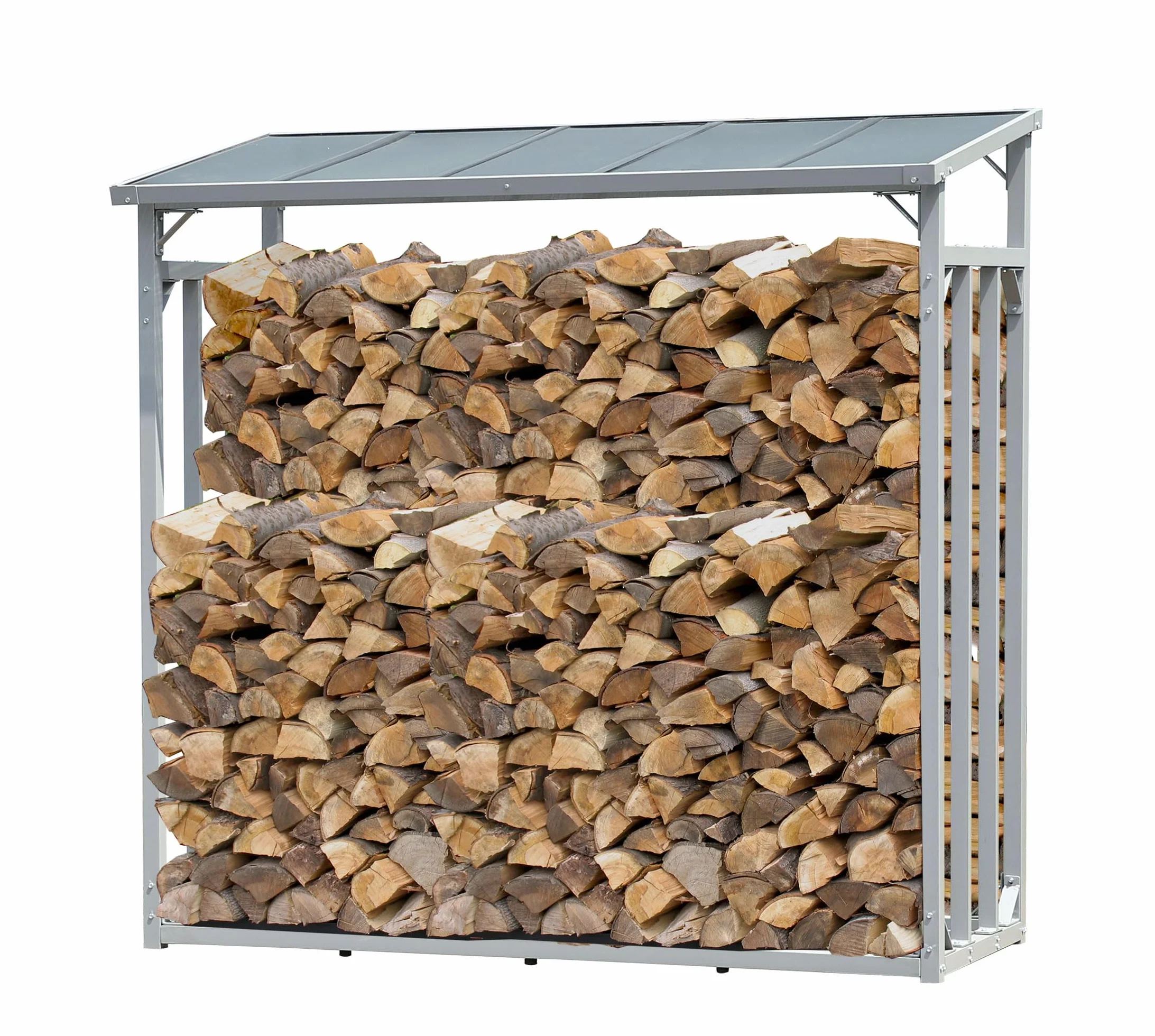 QUICK STAR Aluminiowy regał na drewno kominkowe XXL 185 x 70 x 185 cm, 2,3 m³
