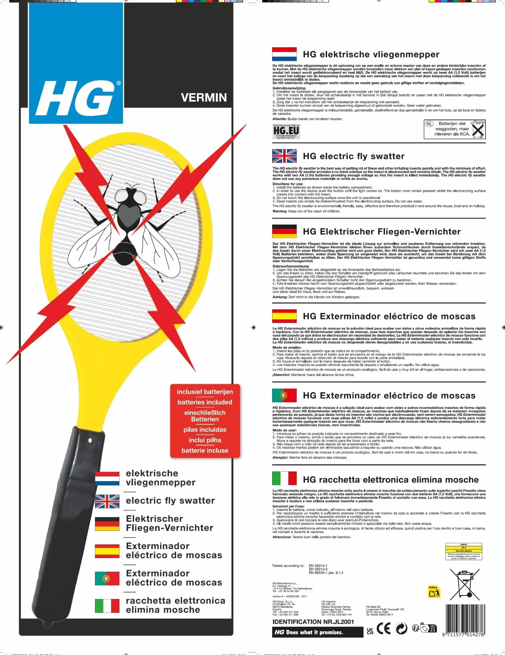 HGX elektryczna rakieta do tenisa, Wasp i Mosquito Eliminator Zapper