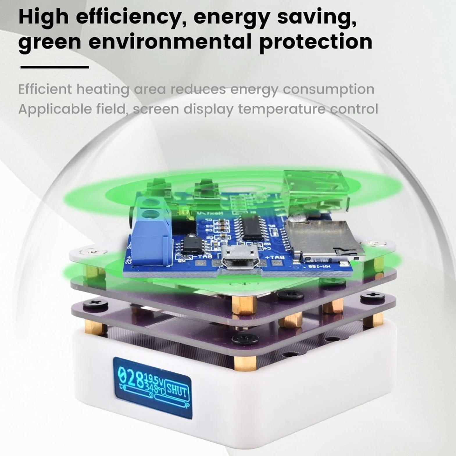 Fockety Płyta lutownicza, 20 V, 5,6 cm x 5,6 cm, elektryczna płyta grzewcza z wyświetlaczem LED, lutownica lutownicza do naprawy elektronicznej
