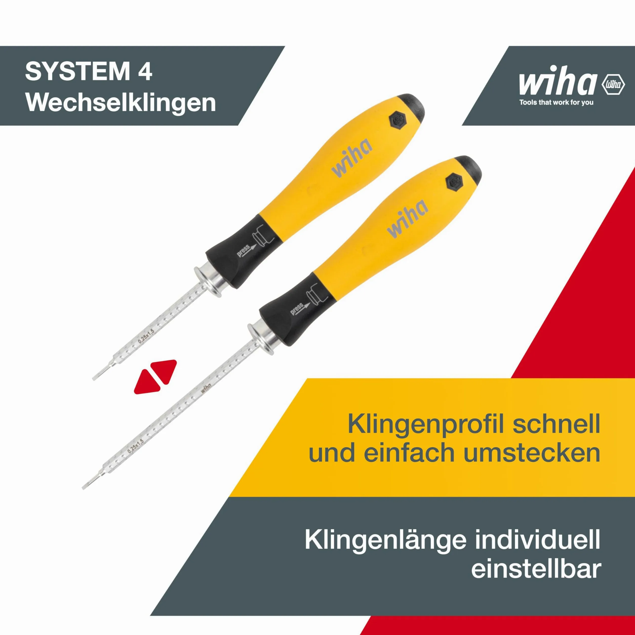 WIHA 31499 - Zestaw śrubokrętów z wymiennymi prętami System 4 ESD 269T11 System 4 Ref. 2691T11esd