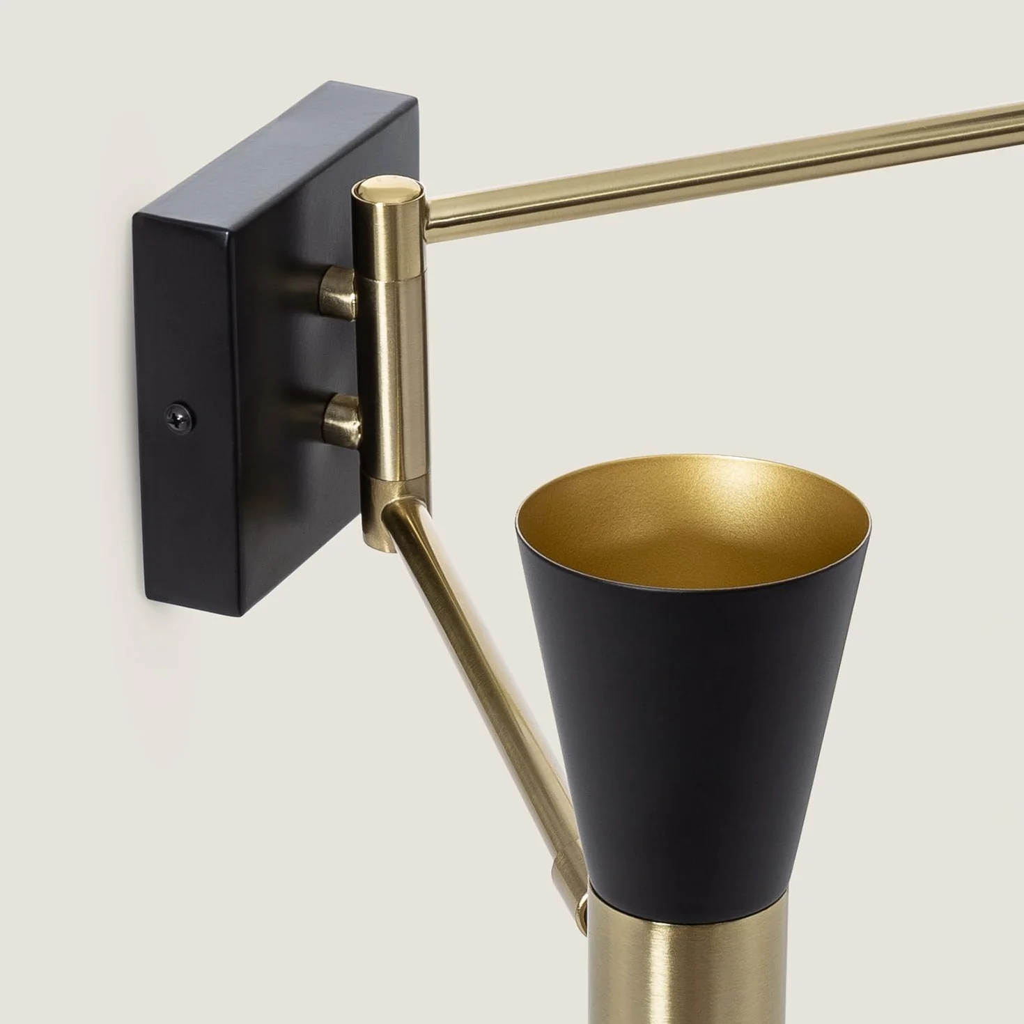 LEDKIA LIGHTING Lampa Ścienna z Ruchomą Głowicą Metal 2 Reflektory Jigger Czarny E27