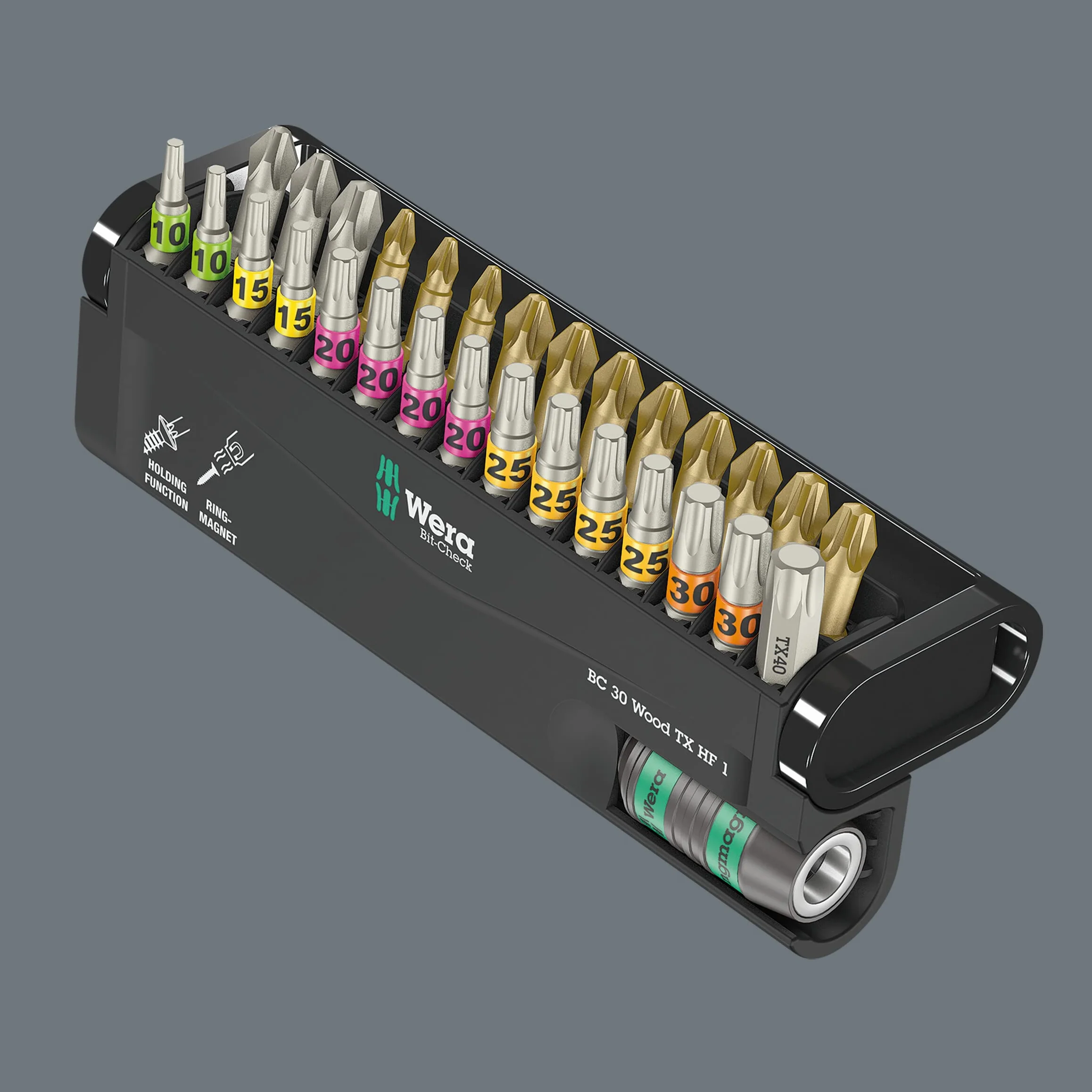 Wera - 05057436001 - asortyment bitów, Bit-Check 30 Wood TX HF 1, 30-częściowy