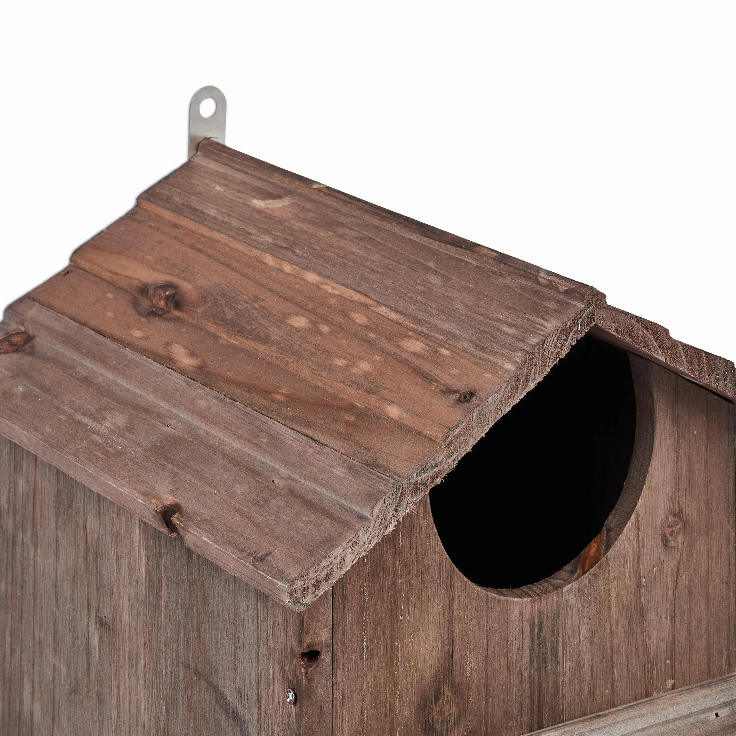 Relaxdays Budka lęgowa sowy drewno jodłowe otwór 9,5x9,5 cm rozkładany domek dla ptaków brązowy