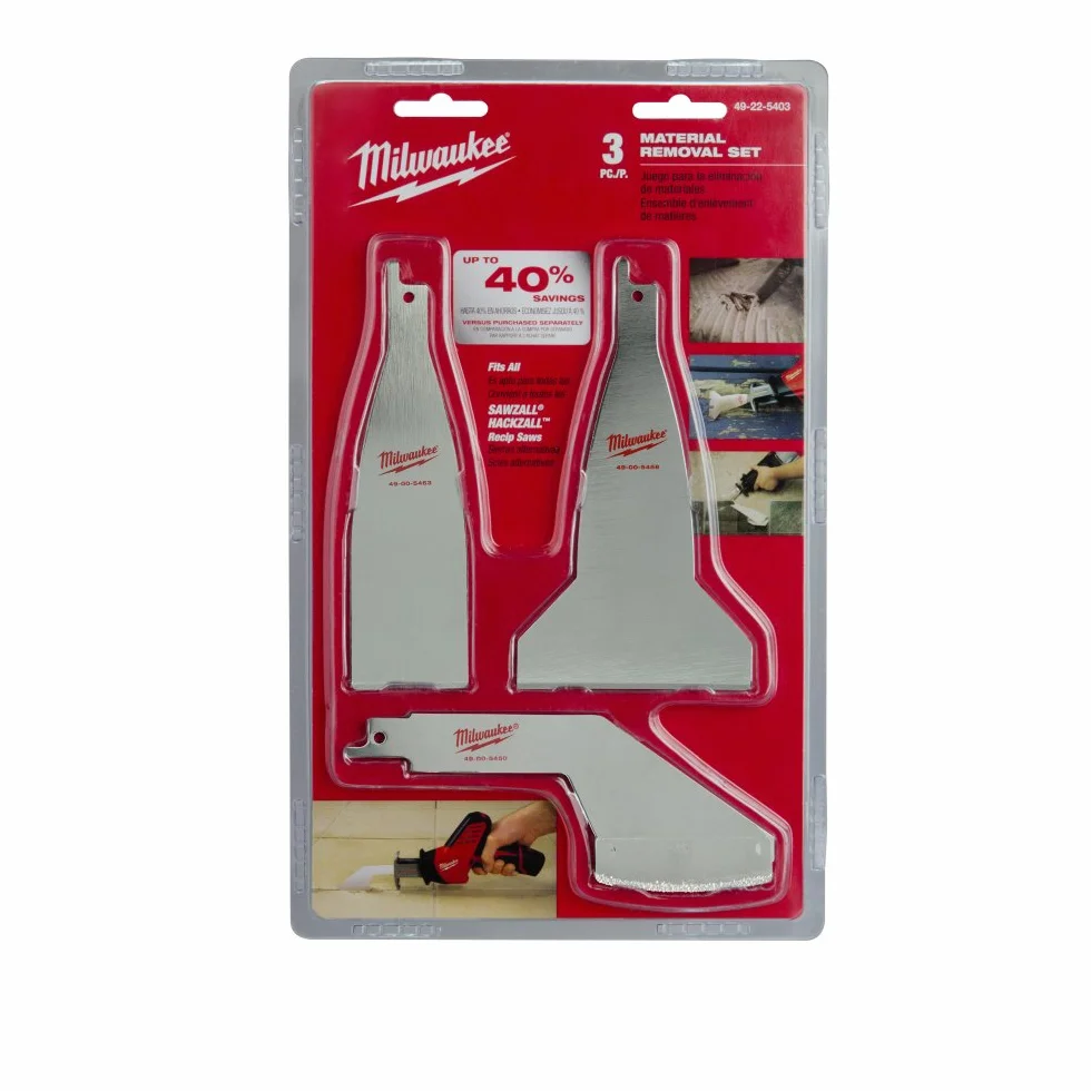 Milwaukee 49-22-5403 zestaw do usuwania materiału, 3-pak
