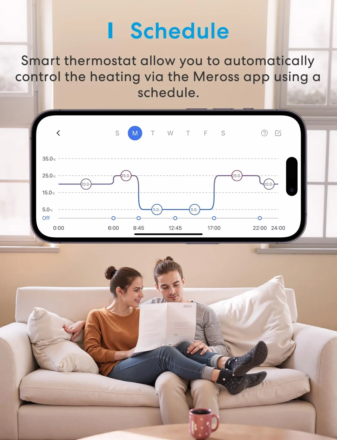 Inteligentny elektryczny termostat, ogrzewanie podłogowe WLAN, thermostat kompatybilny z HomeKit, Alexa i Google, sterowanie głosowe, harmonogram zdalnego sterowania, cyfrowy ekran dotykowy LED