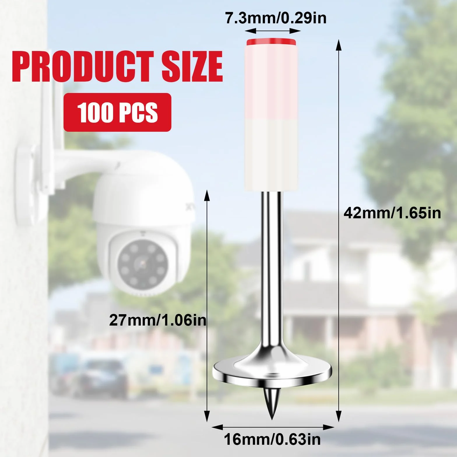 100 sztuk okrągłych gwoździ do pistoletu do paznokci, 7,3 mm, mini gwoździe z hartowanej stali, przebijające gwoździe do betonu, do sufitów, ścian, paneli drewnianych