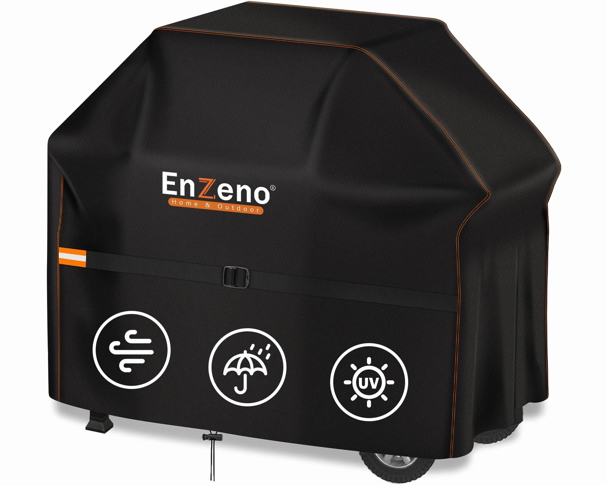 Enzeno Pokrowiec na grilla wodoodporny 133x66x110 cm tkanina Oxford 210D do Weber Char Broil Brinkmann