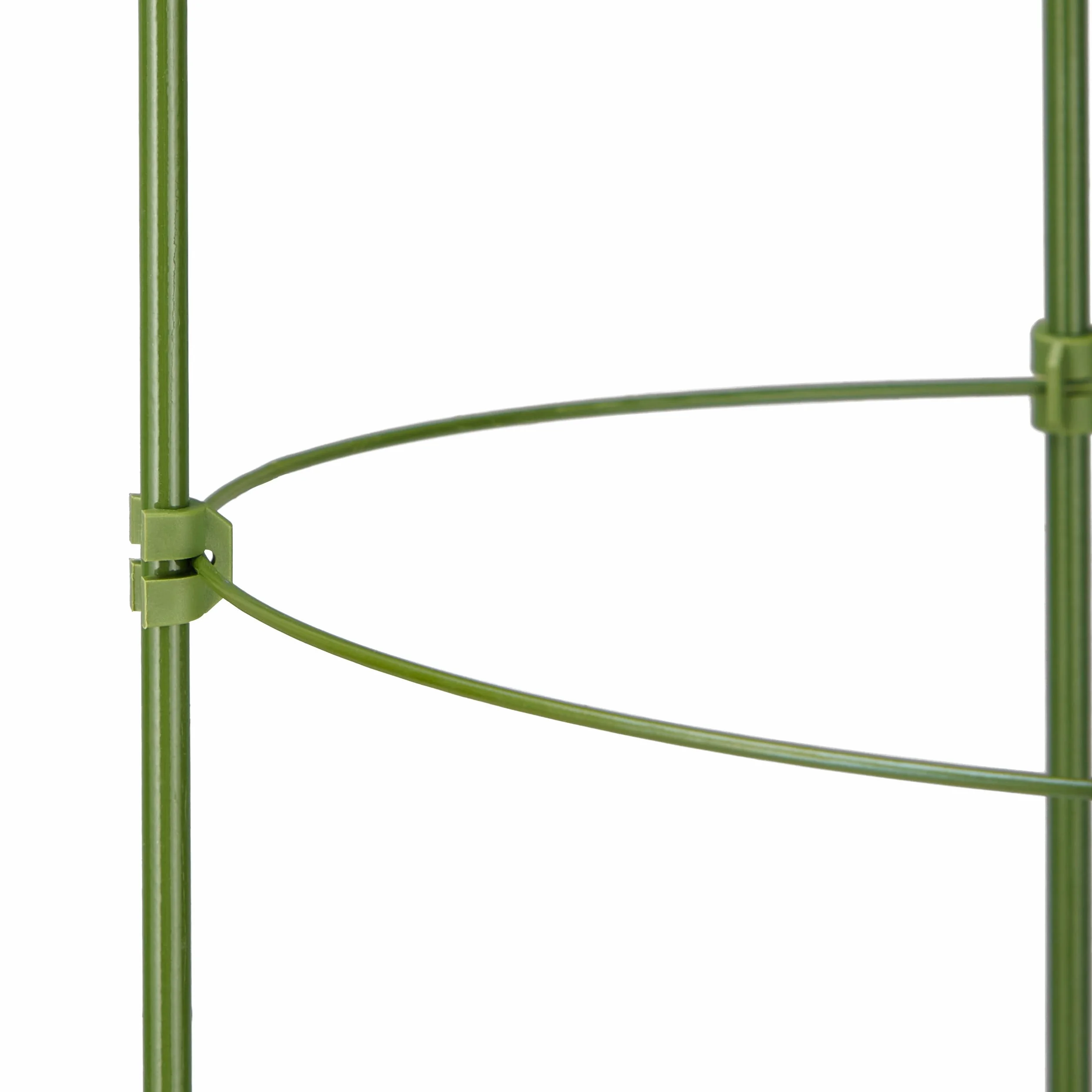 Relaxdays Podpora na rośliny pnące, zestaw 5 sztuk, 4 pierścienie, wys. x śr.: 90 x 28 cm, kwiaty i rośliny użytkowe, metal i tworzywo sztuczne, podpórka do roślin, zielona