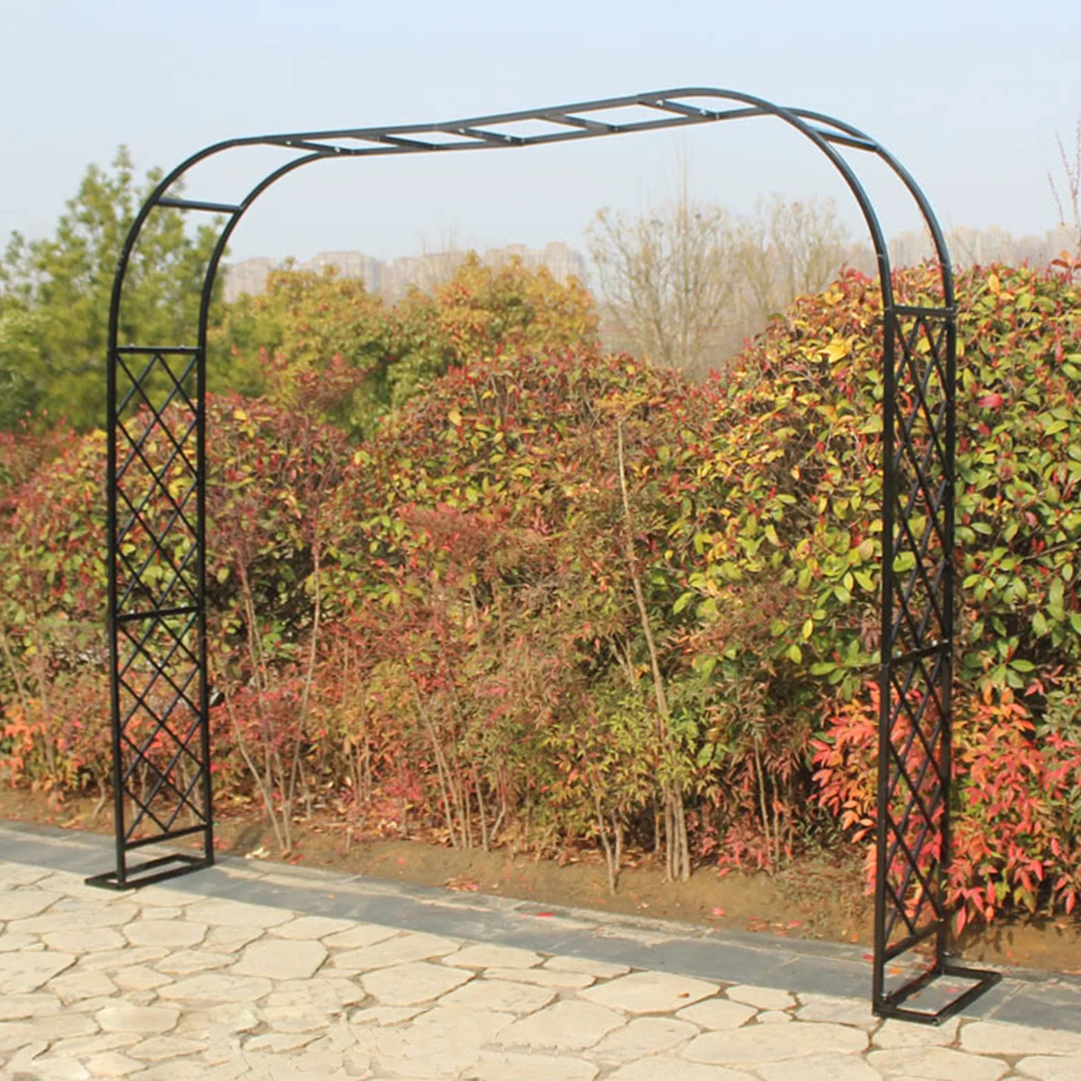 Łuk różany, altana ogrodowa do roślin pnących, metalowa pergola, pomoc dla roślin