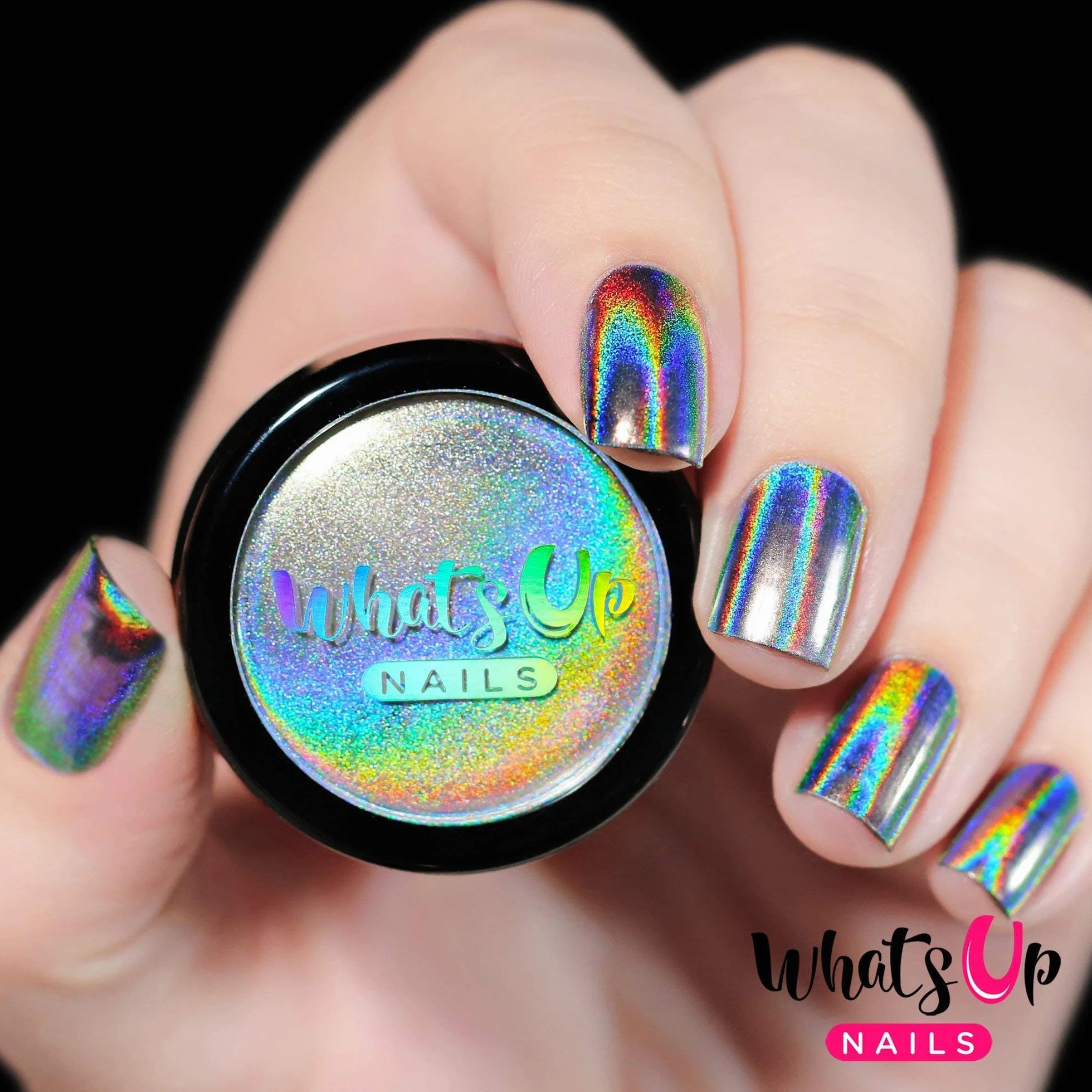 Whats Up Nails - Holographic Powder For Rainbow Unicorn Nails