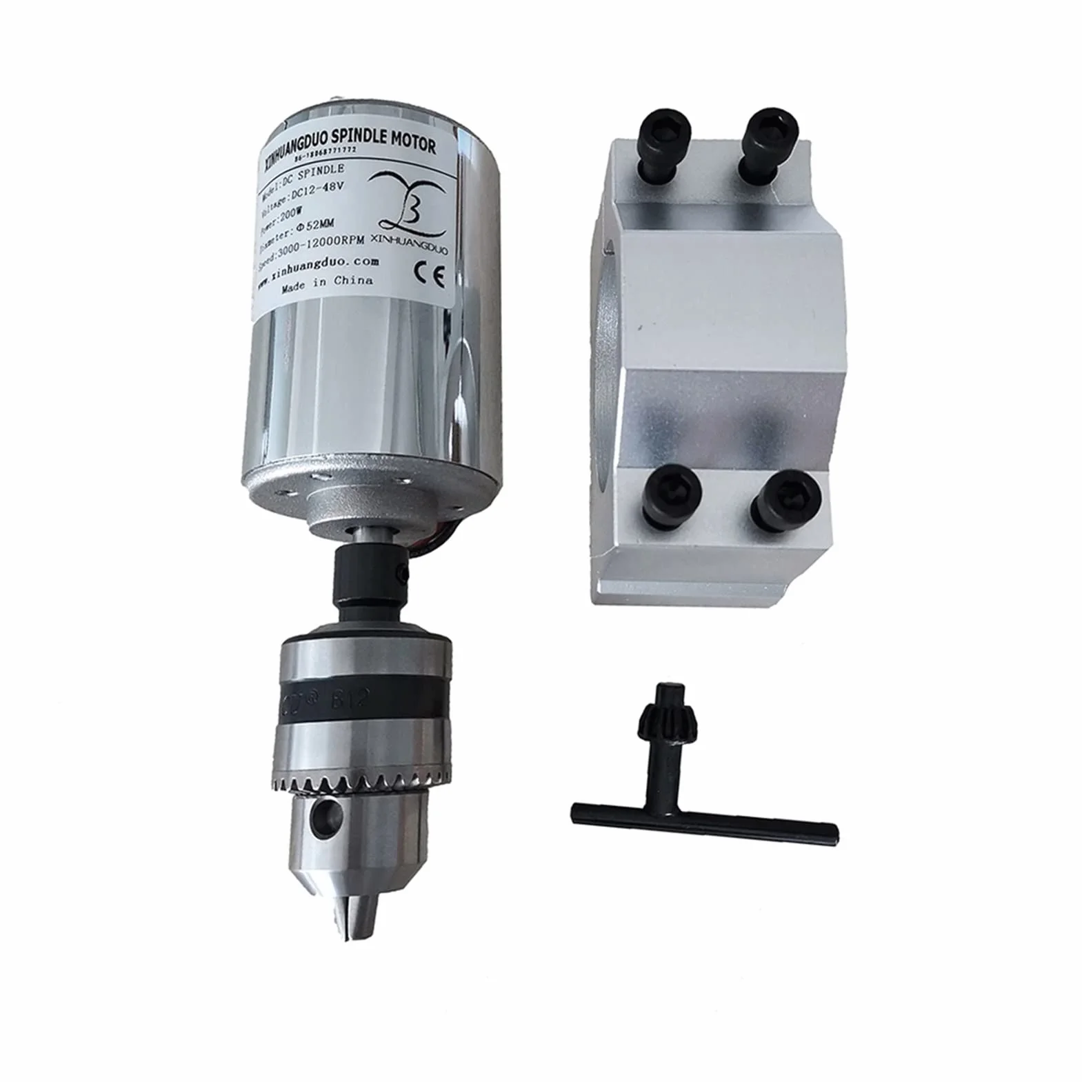 Wrzeciono CNC, Ochłodzony powietrze 0,2 kW. CNC. Spindlemotor Wiertła Głowice wrzeciona Zestaw Chuck 200W Silnik/Prędkość zasilania Gubernator do grawerowania(Package3)