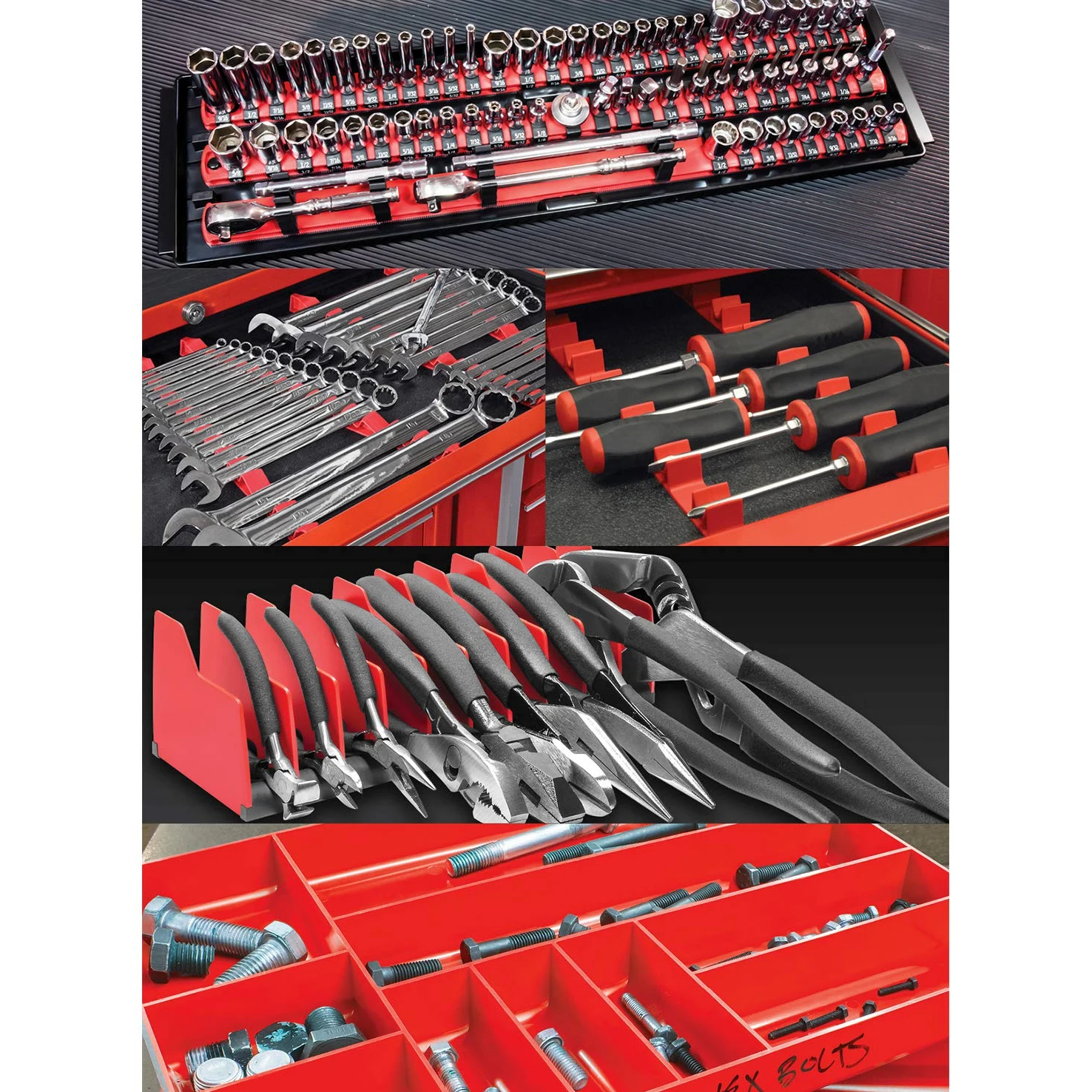 Ernst Manufacturing Organizer na narzędzia Pro Pack, czerwony