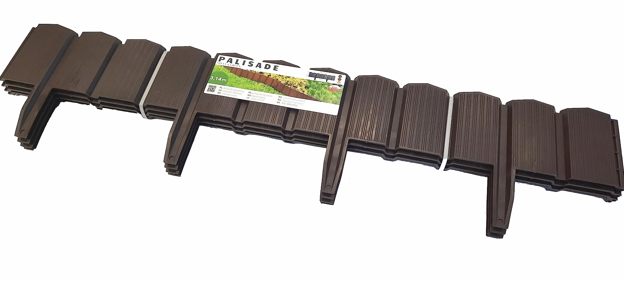 Stella Green Elastyczna Palisada Ogrodowa BOX 6,28 - Krawędź Trawnika - Ogrodzenie z Tworzywa Sztucznego Brąz