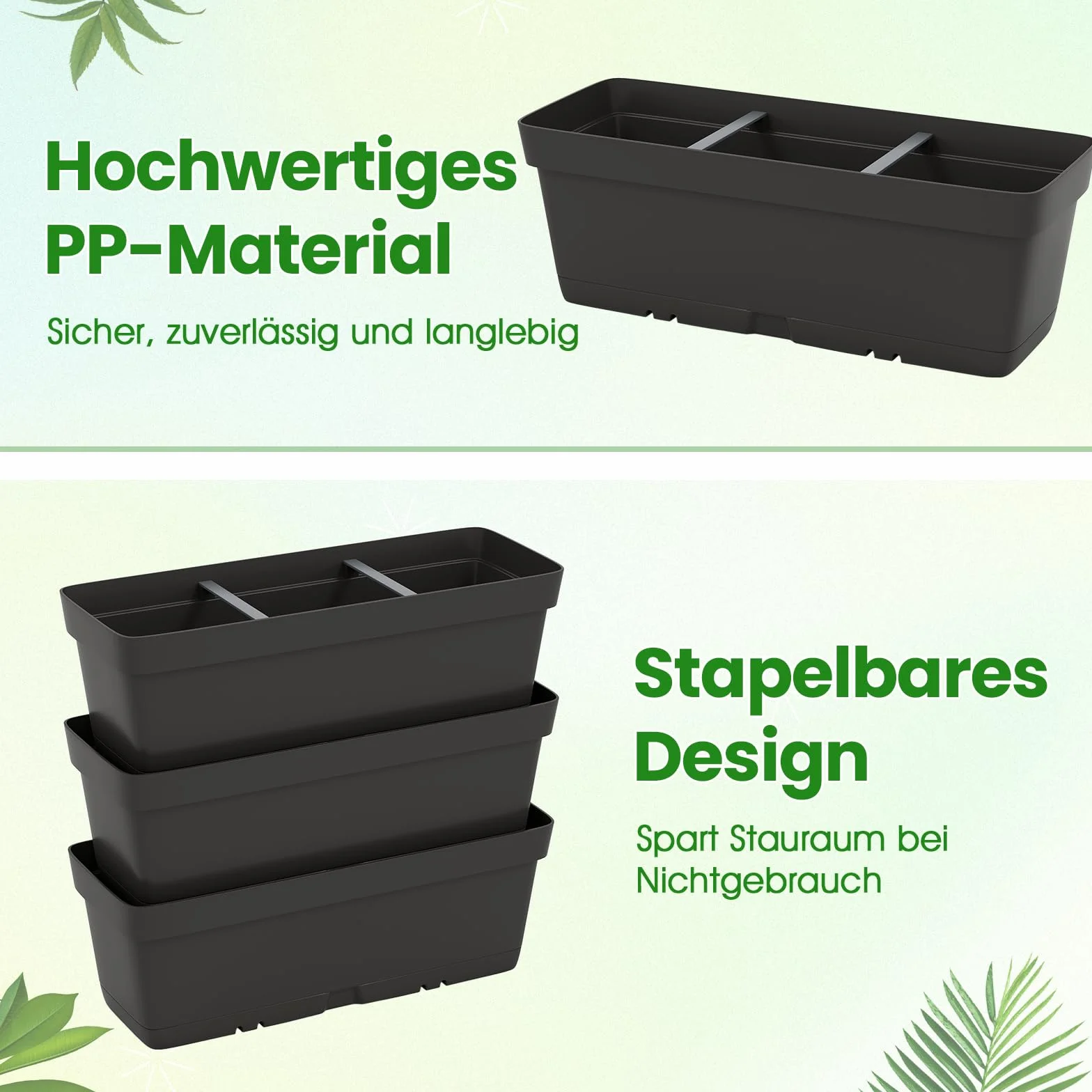 COSTWAY 6 skrzynek na kwiaty 49 cm pionowa podwyższona grządka z systemem drenażowym