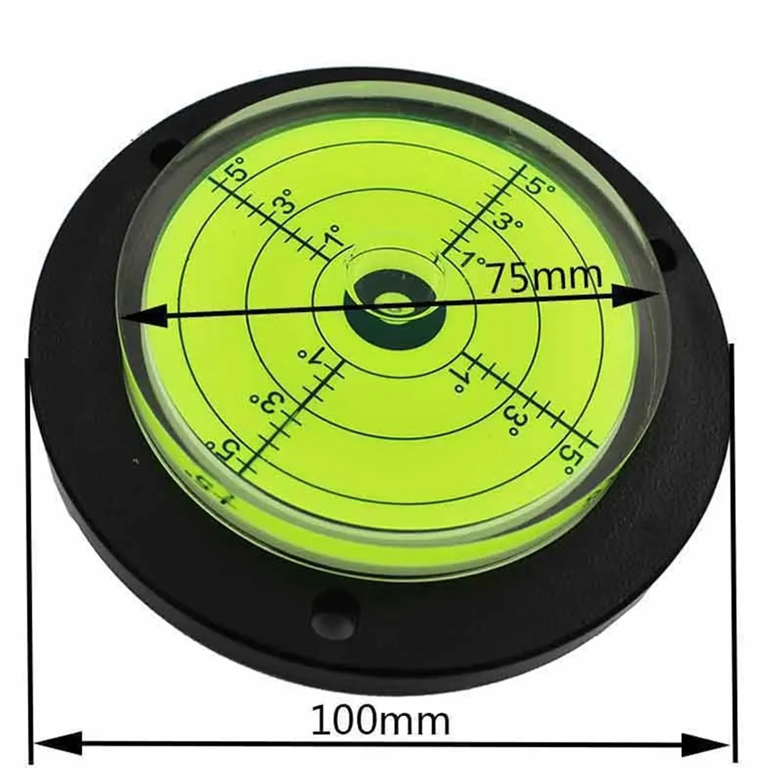 1 x okrągła poziomica do poziomicy z otworami montażowymi średnica 50 mm-100 mm | 1 x okrągły poziom bąbelków spiralnych o średnicy 50 mm - 100 mm (obudowa DIA-100 mm)