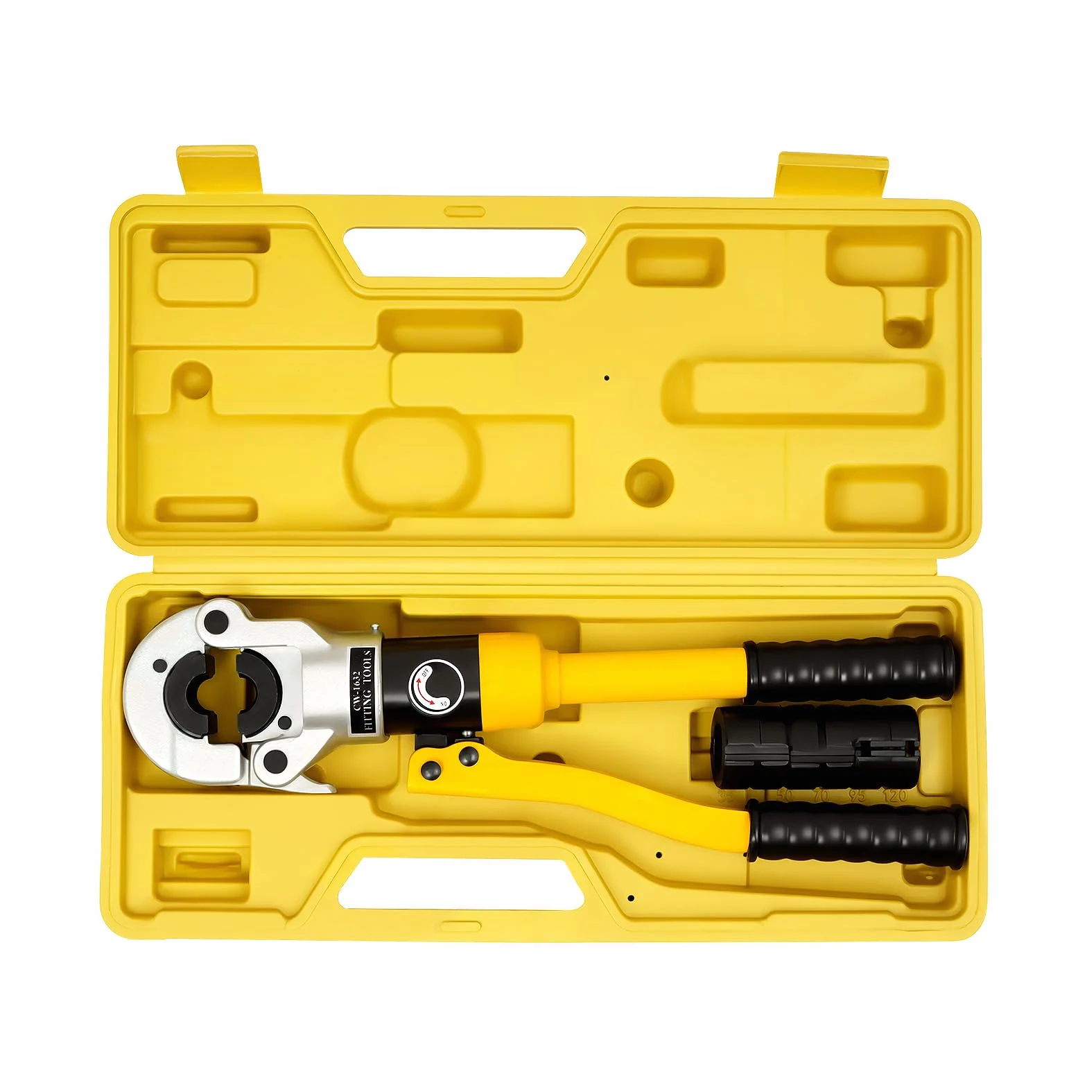 Hydrauliczne szczypce zaciskowe z 4 matrycami, obracana o 360° głowica szczęk zaciskowych i cylinder hydrauliczny, narzędzie do zaciskania rur aluminiowo-plastikowych, rur PEX, rur stalowych itd.