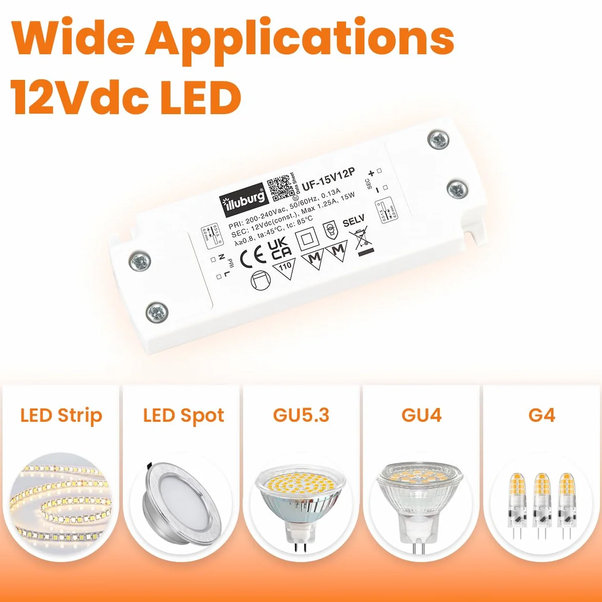 Transformator LED 12 V, 15 W, ultracienki, płaski, bez migotania LED, zasilacz zasilania