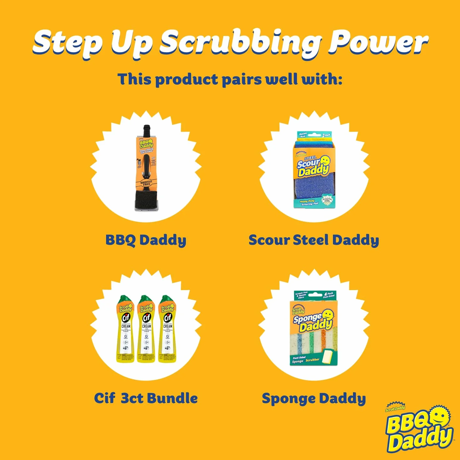Scrub Daddy Wymienna głowica szczotki do grilla BBQ, czyszczenie parą, stal nierdzewna, 1 szt