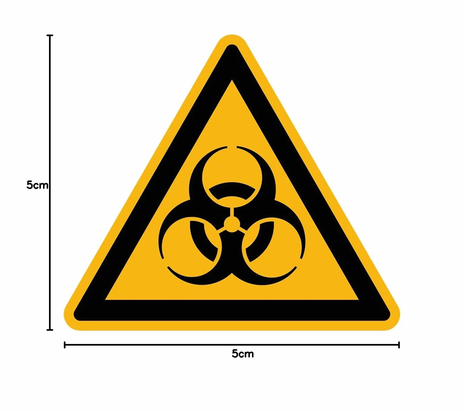 Naklejka ostrzegawcza o niebezpieczeństwie NF ISO7010 - Trójkątna naklejka sygnalizacyjna Laminowane Odporne na wodę i promieniowanie UV - Zagrożenie biologiczne - 5x5 cm