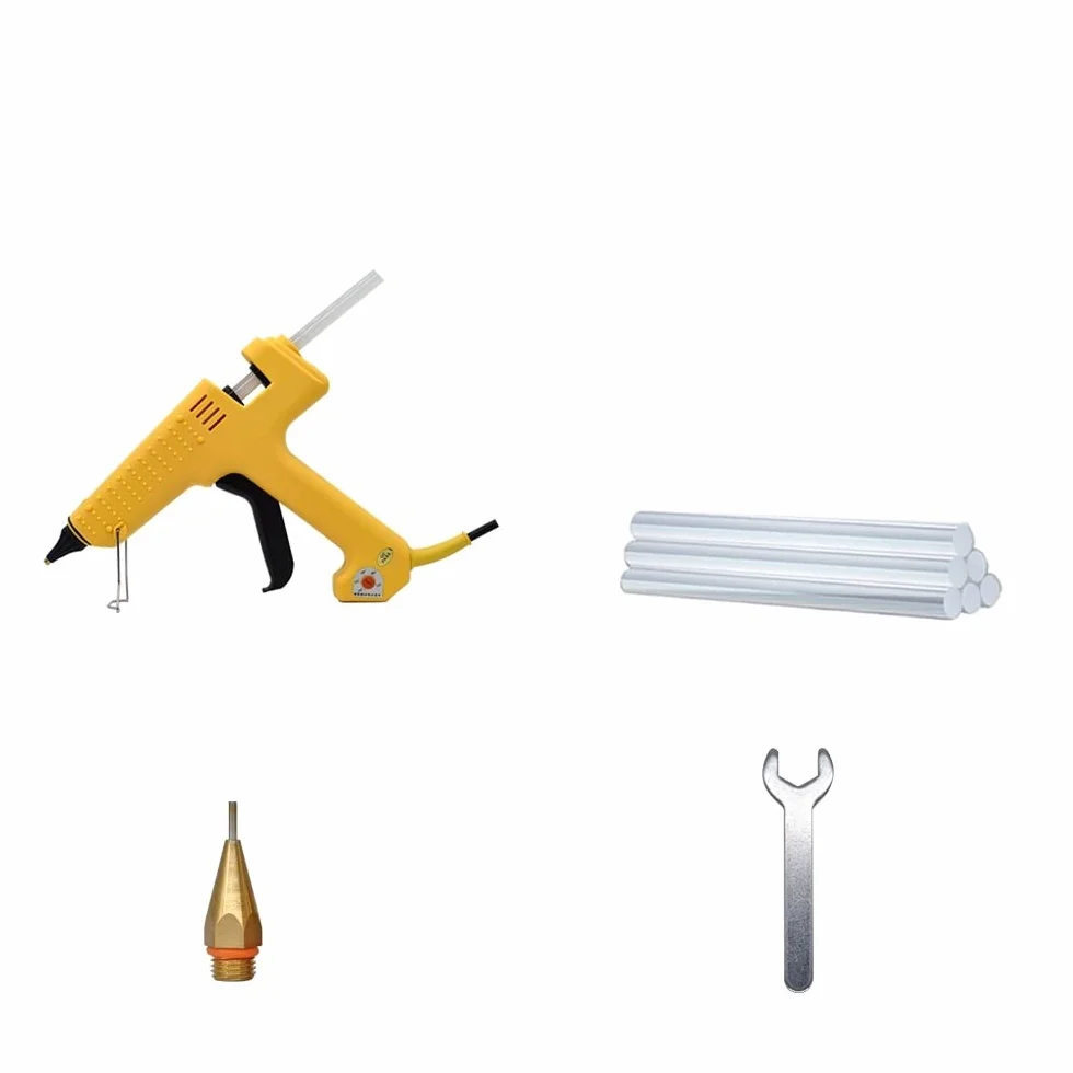 Pistolet Do Kleju Na GorąCo Profesjonalny Pistolet Do Klejenia Na Gorąco O Mocy 250 W Z Regulacją Temperatury O Dużej Mocy Zestaw Pistoletów Silikonowych Za Pomocą Kleju W Sztyfcie 11 MM 2.0 MM Miedzi