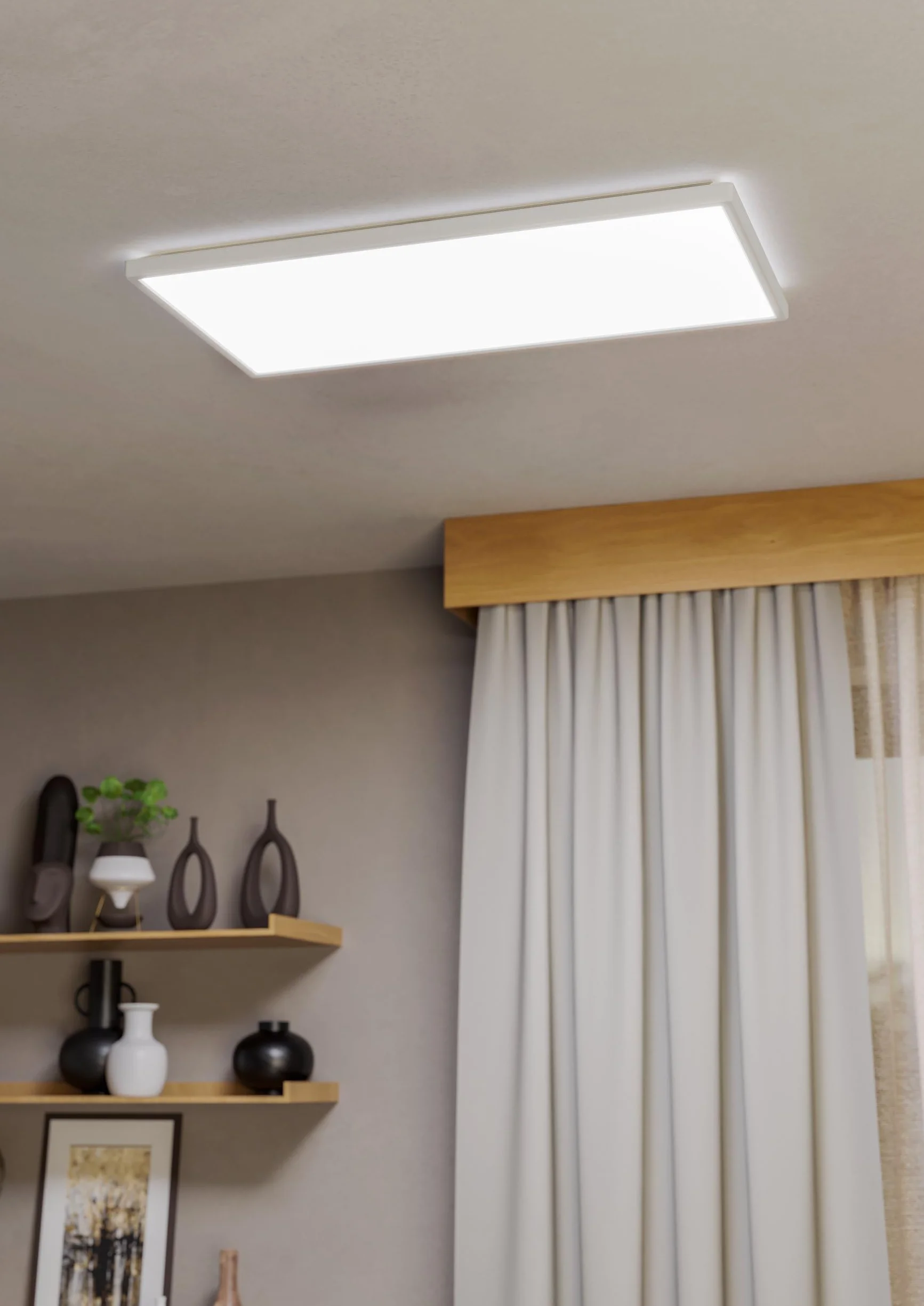 EGLO LED lampa sufitowa Rovito, okrągła lampa łazienkowa | sufitowa lampa łazienkowa z białego tworzywa sztucznego, oświetlenie sufitowe ciepłe i zimne światło, IP44, 57x30 cm