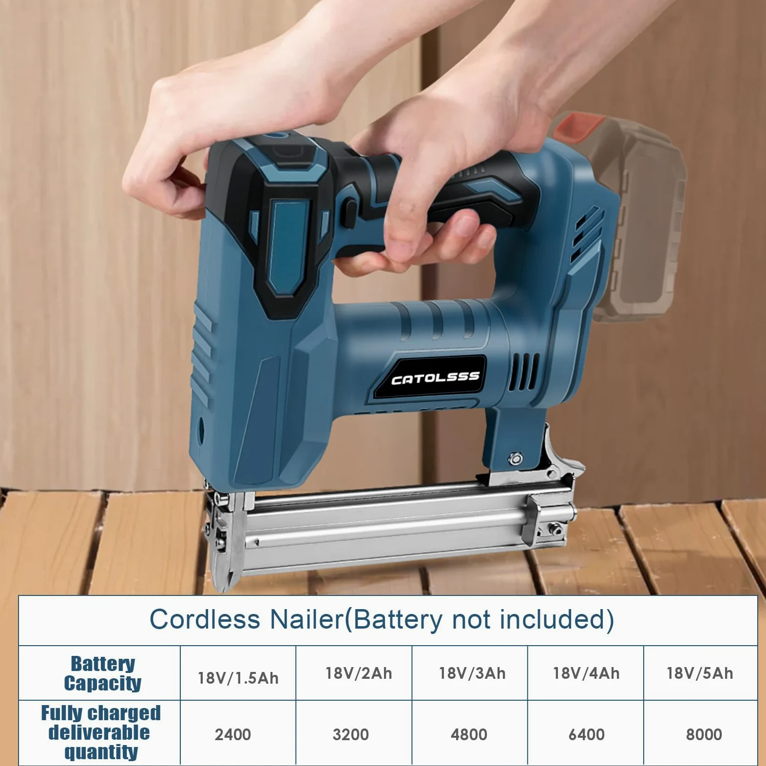 Akumulatorowy zszywacz do gwoździ, kompatybilny z Makita 18 V, 100 W, 2 tryby, 18 G 5/8 do 1-1/4", 1000 gwoździ/zszywek do tapicerki, projektów obróbki drewna (bez akumulatora)