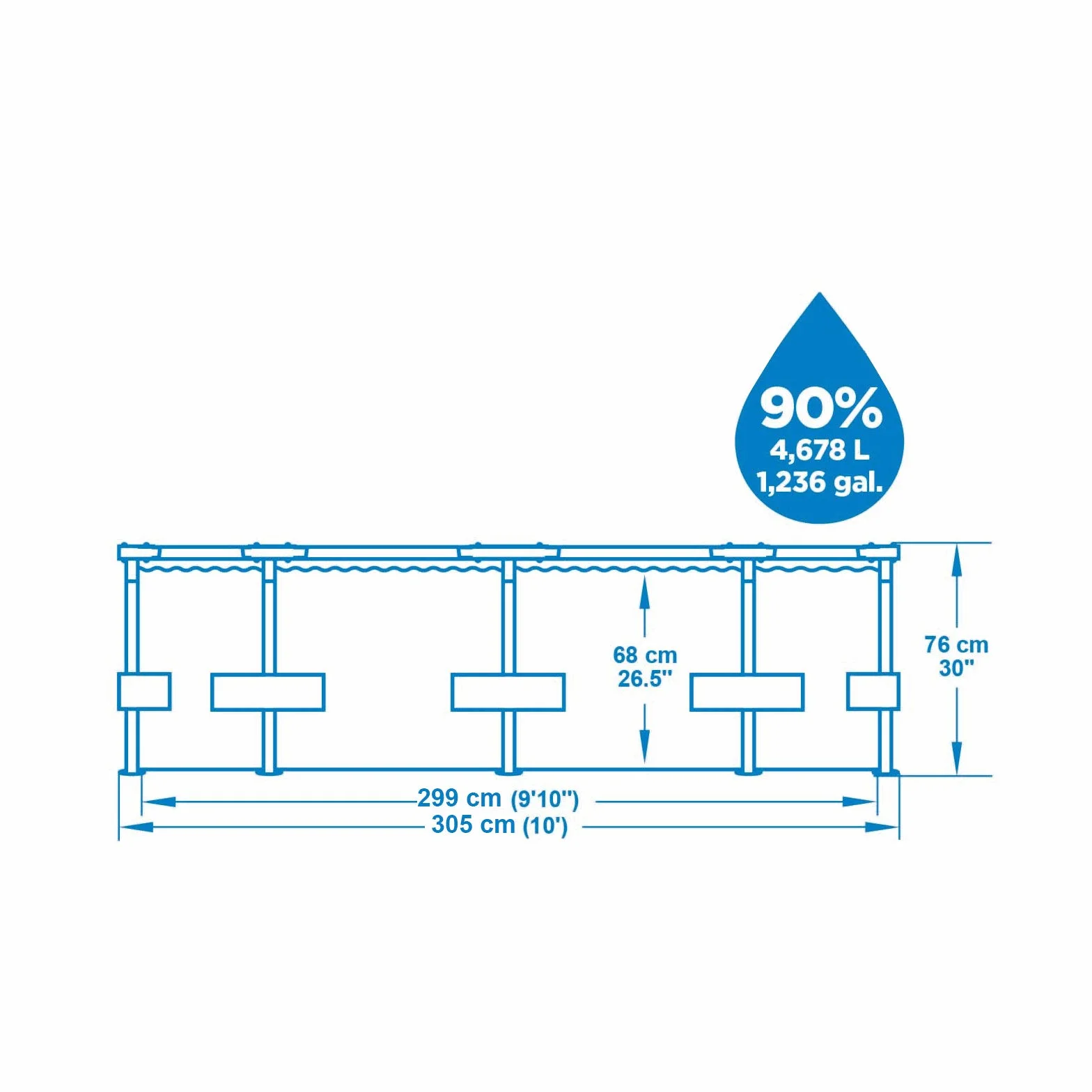Bestway Steel Pro Max™ 10' X 30"/3.05M X 76Cm Pool Set