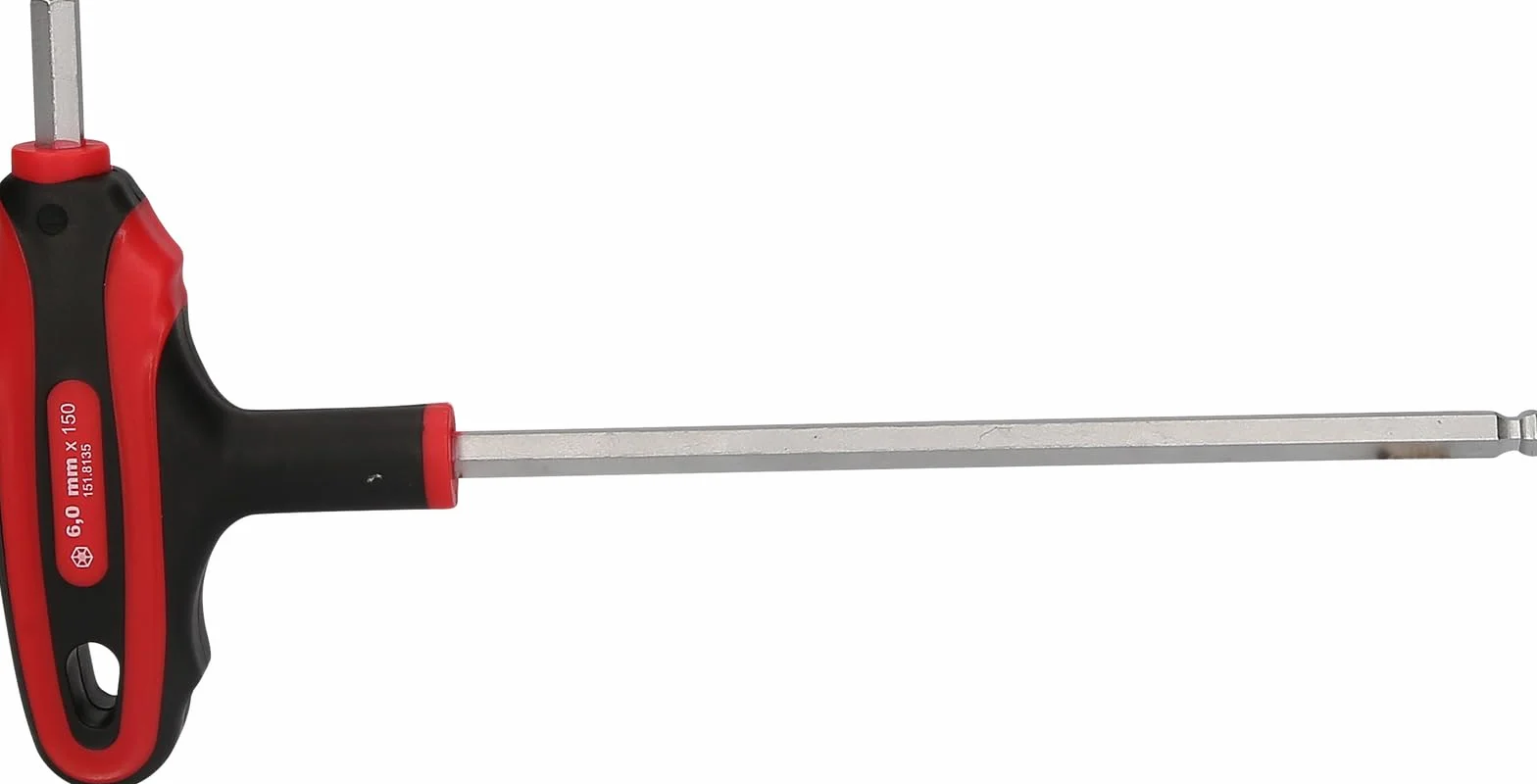 KS Tools 151.8135 Imbusowy klucz kątowy z końcówką w kształcie kulki, 6mm