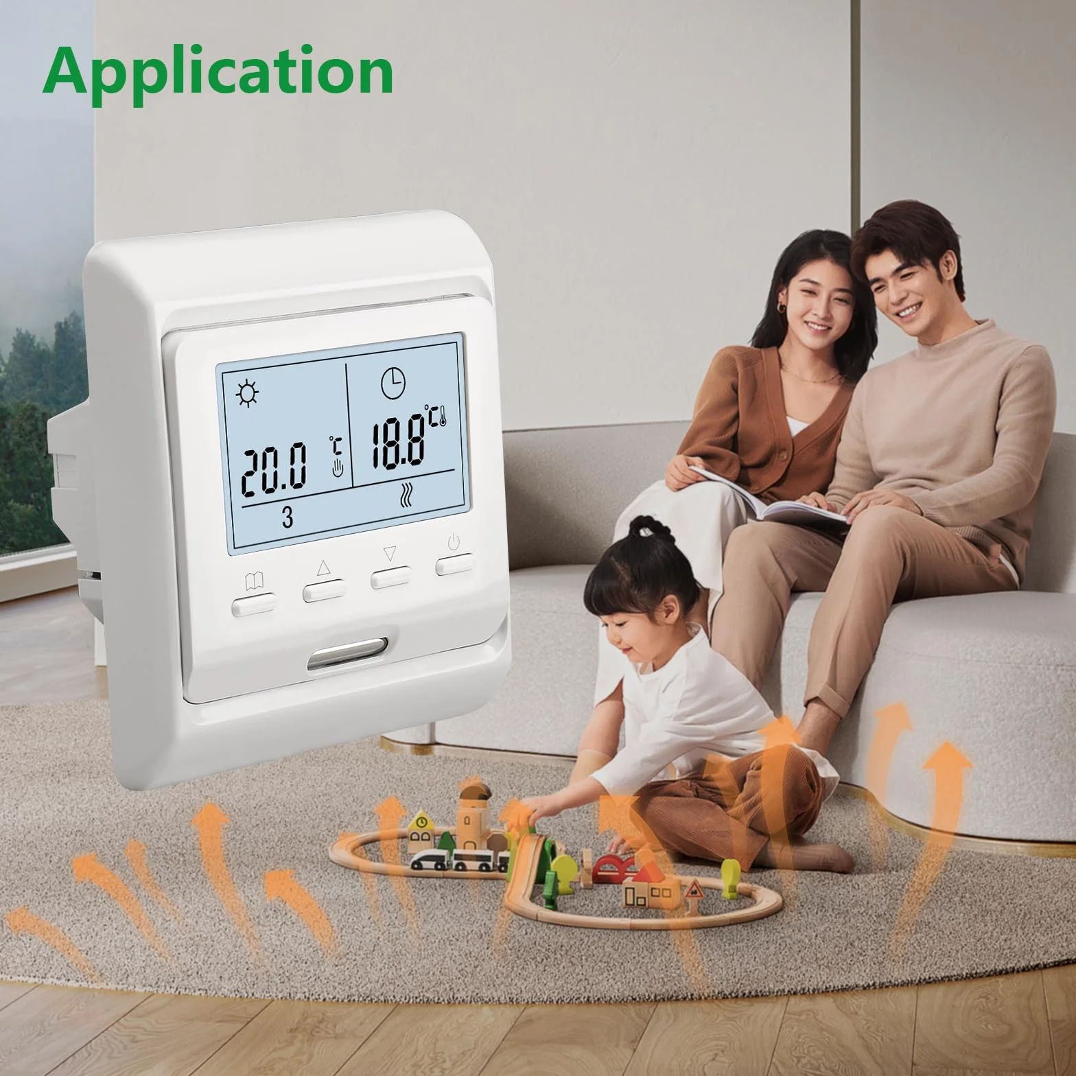 Wengart Termostat programowalny WG806, wyjście 230V 3A, wyświetlacz LCD, przystosowany do ogrzewania wody, biały