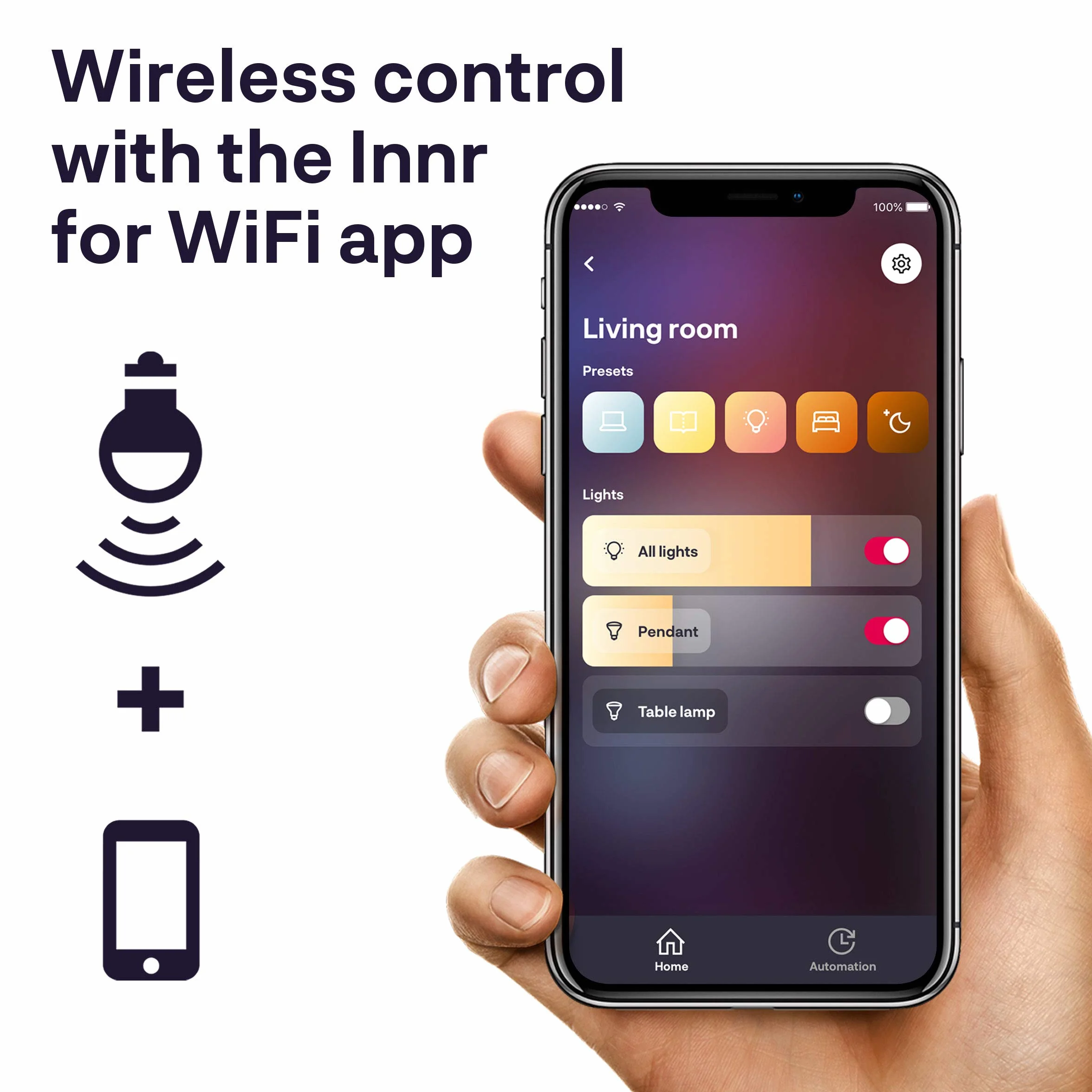 Innr E27 Smart WiFi Bulb White & Color, kompatybilna z Alexa & Hey Google, Wi-Fi (nie wymaga Smart Hub), 16 milionów kolorów, wszystkie odcienie bieli, RGBW