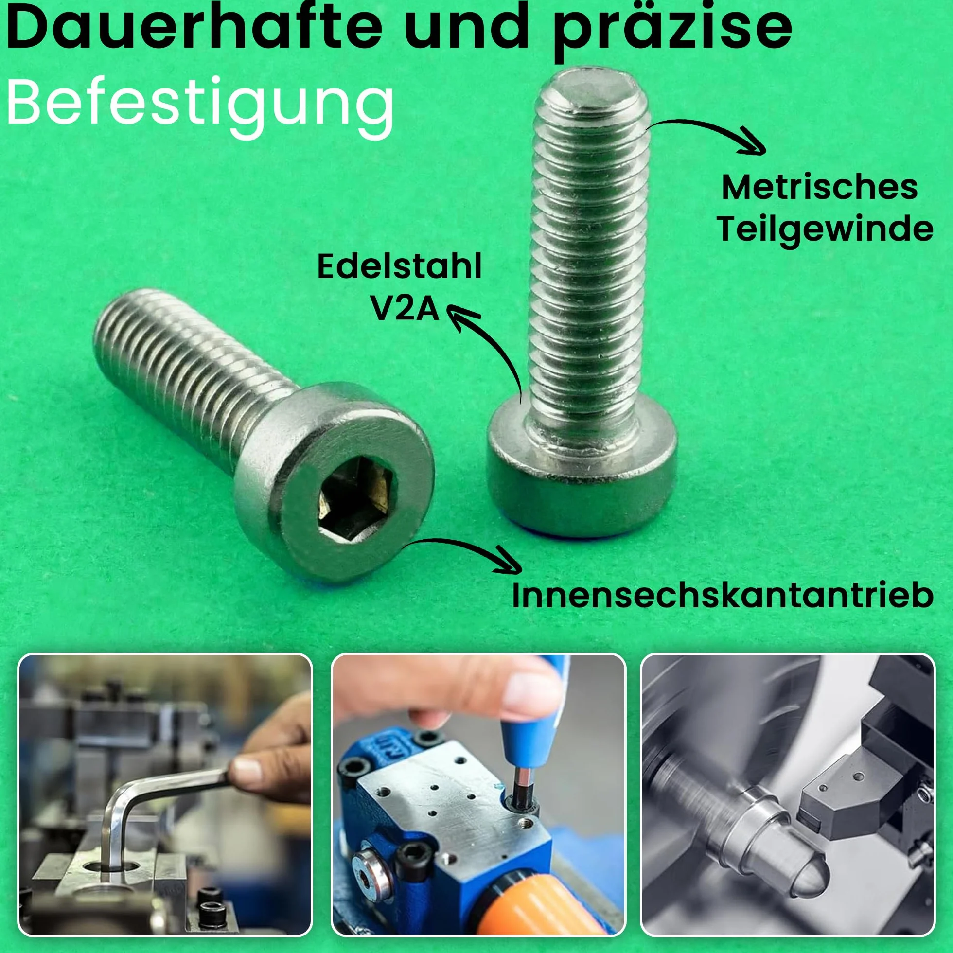 Offgridtec Śruby imbusowe M8 x 60 mm z łbem cylindrycznym, stal nierdzewna 304 (A2), pełny gwint do bezpiecznego mocowania, wysoka wytrzymałość i odporność na korozję, standard DIN 912 (25 sztuk