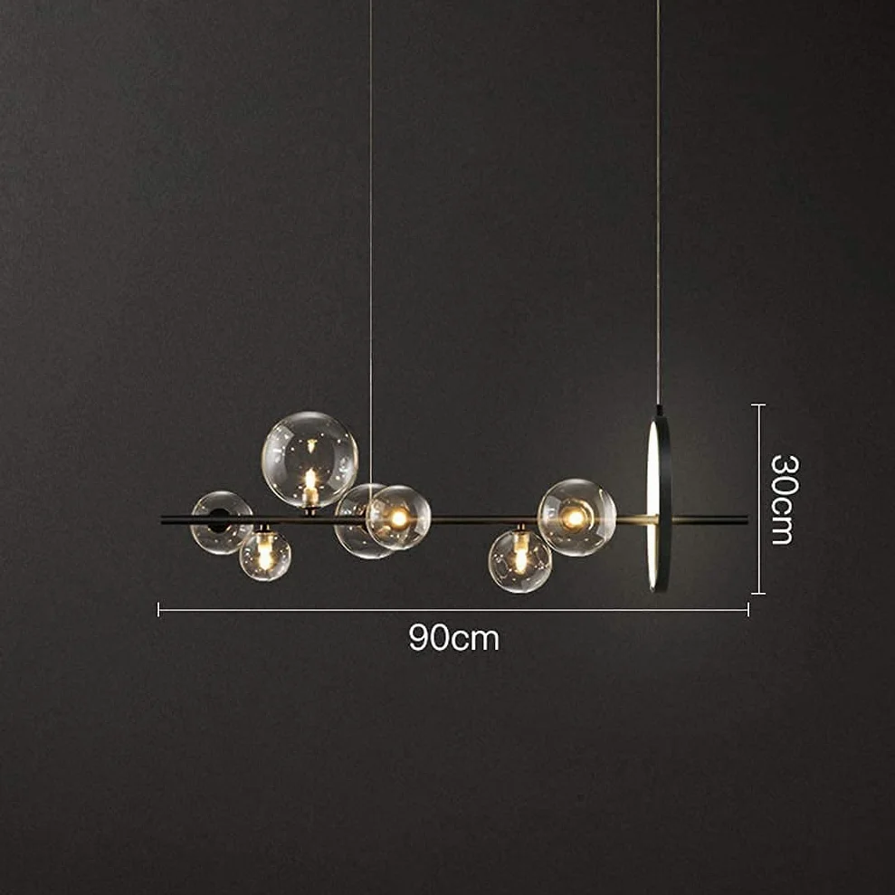 Kreatywna nowoczesna lampa kinkiet, G4, szklana kula lampa wisząca, żyrandol z regulacją wysokości, nordycka restauracja Bubble Ball Led żyrandol, 3000 K, 10 * G4 Interesting