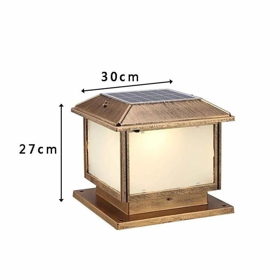 Lampy Solarne Na Słupki Ogrodowe, Kwadratowe Lampy Solarne W Stylu Retro, Lampa Uliczna Na Podwórko, Taras, Brama, Ganek, Latarnia Led, Słupek Oświetleniowy, Panele