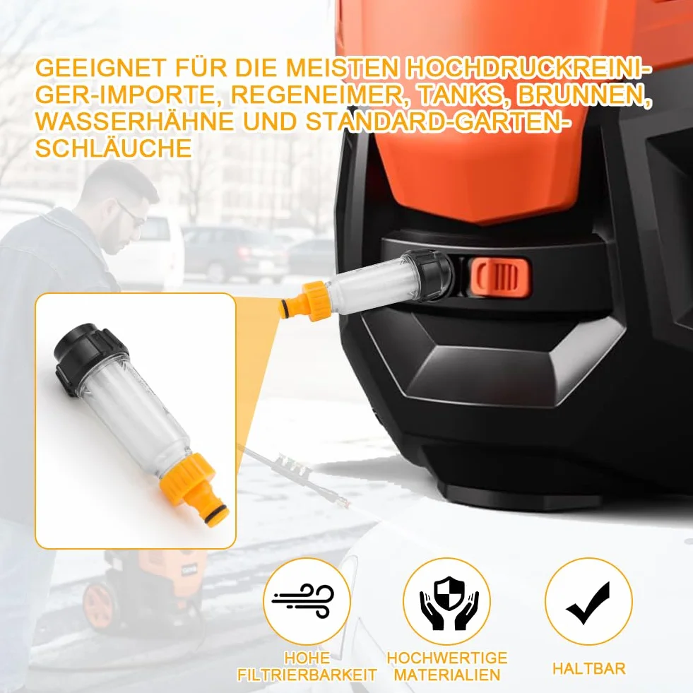 Zestaw filtrów do wody 3/4 cala z 4 wkładami i 5 adapterami do myjki wysokociśnieniowej