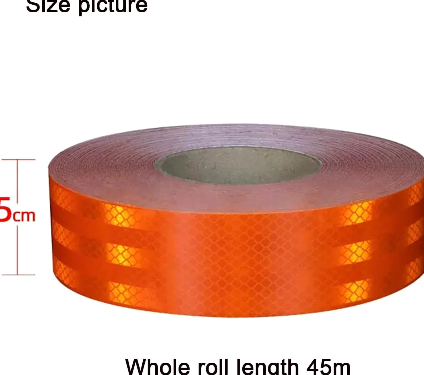 Taśma ostrzegawcza odblaskowa, Odblaskowa taśma ostrzegawcza PVC wielokolorowa 5 cm x 45 metrów(Oranje)
