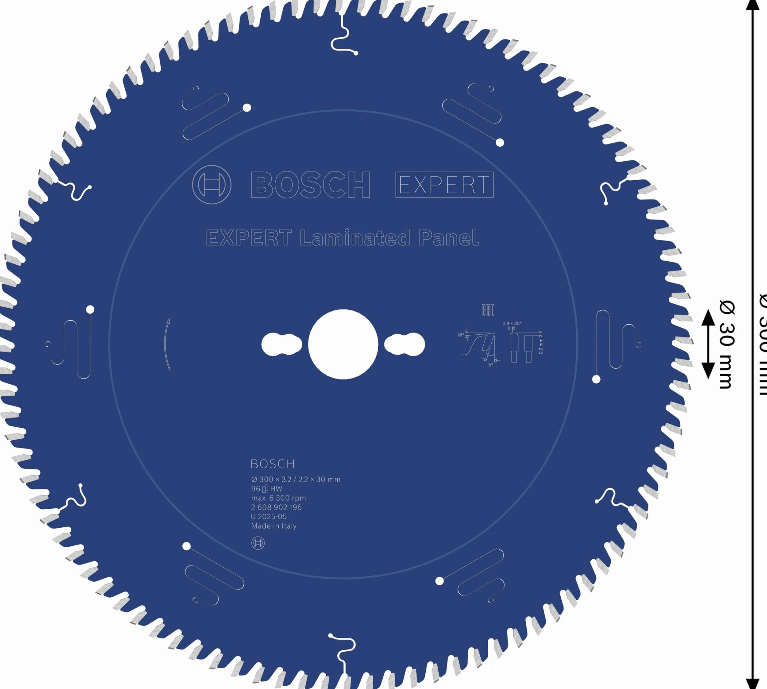 Bosch 1x Tarcza pilarska EXPERT Laminated Panel do przewodowych pilarek stołowych (do Płyty powlekane tworzywem sztucznym, Ø mm, Professional Akcesoria Stacjonarna piła stołowa)
