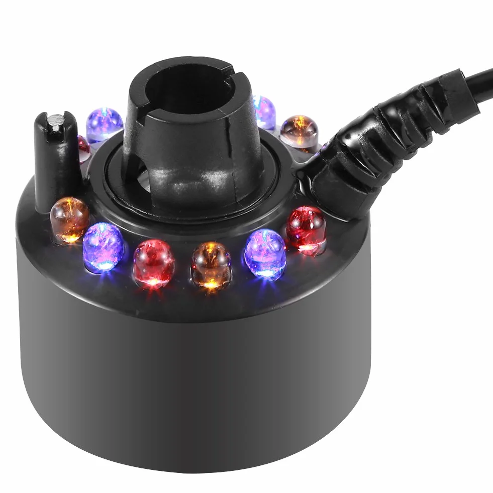 Hztyyier Nawilżacz powietrza z 12 diodami LED, fontanna wodna, atomizer, wtyczka UE
