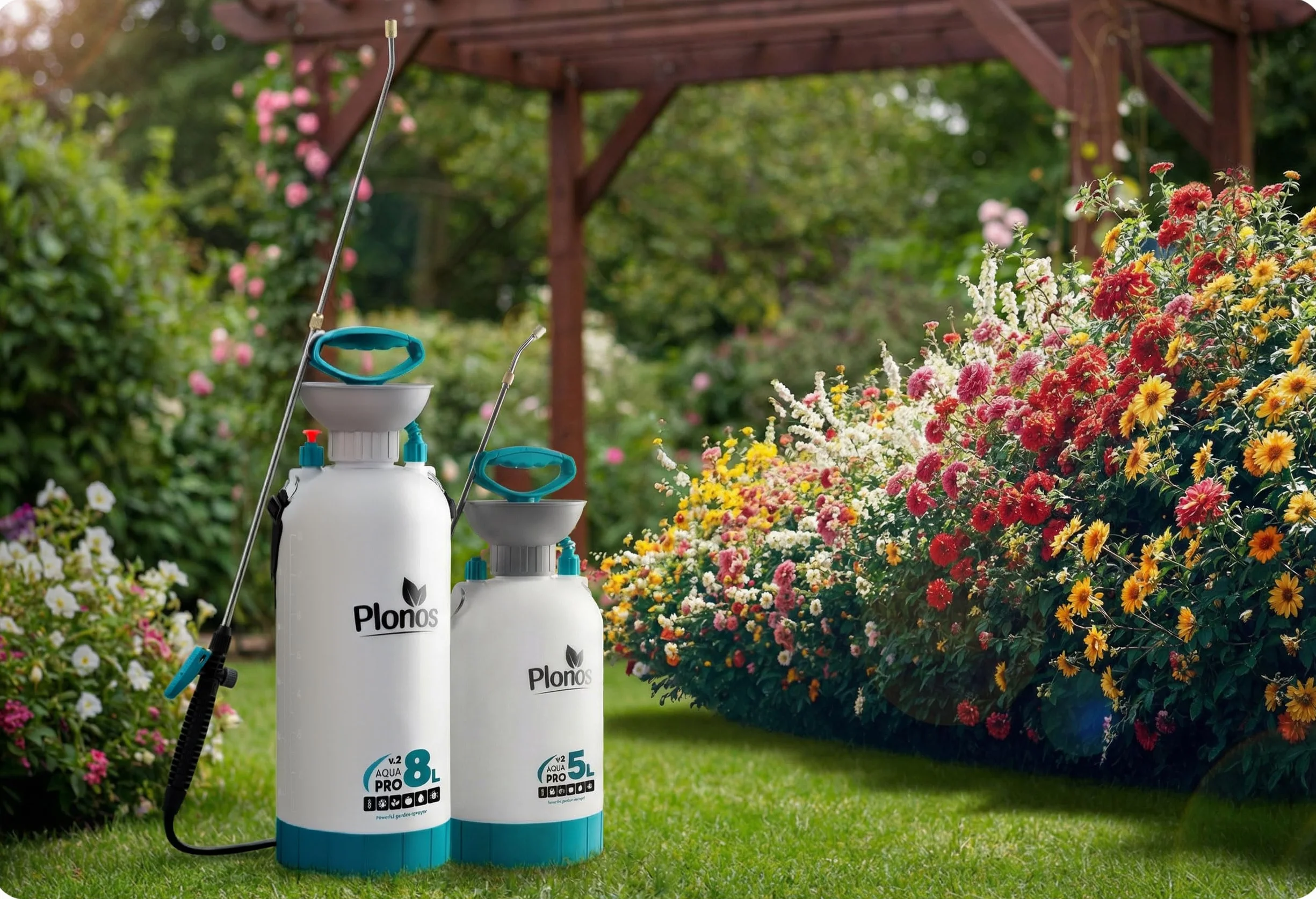 Aqua Pro Opryskiwacz Ciśnieniowy Ogrodowy 5 l Mosiężna Dysza Regulowana Lanca Stal Nierdzewna 83 cm