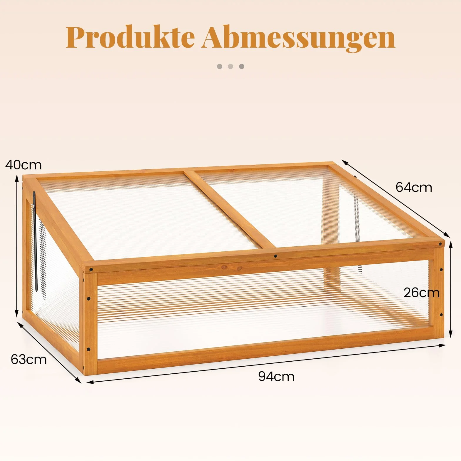 COSTWAY mini szklarnia nakładka do inspektu 94 x 63 x 40 cm pomarańczowa